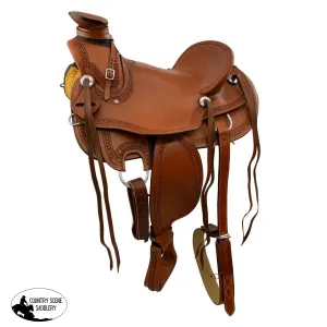 16” Wade Style Roping Saddle with Serpentine Border