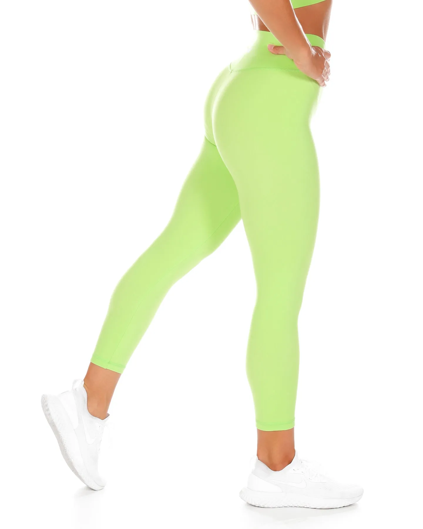 7/8 Cross Over Leggings - Lime