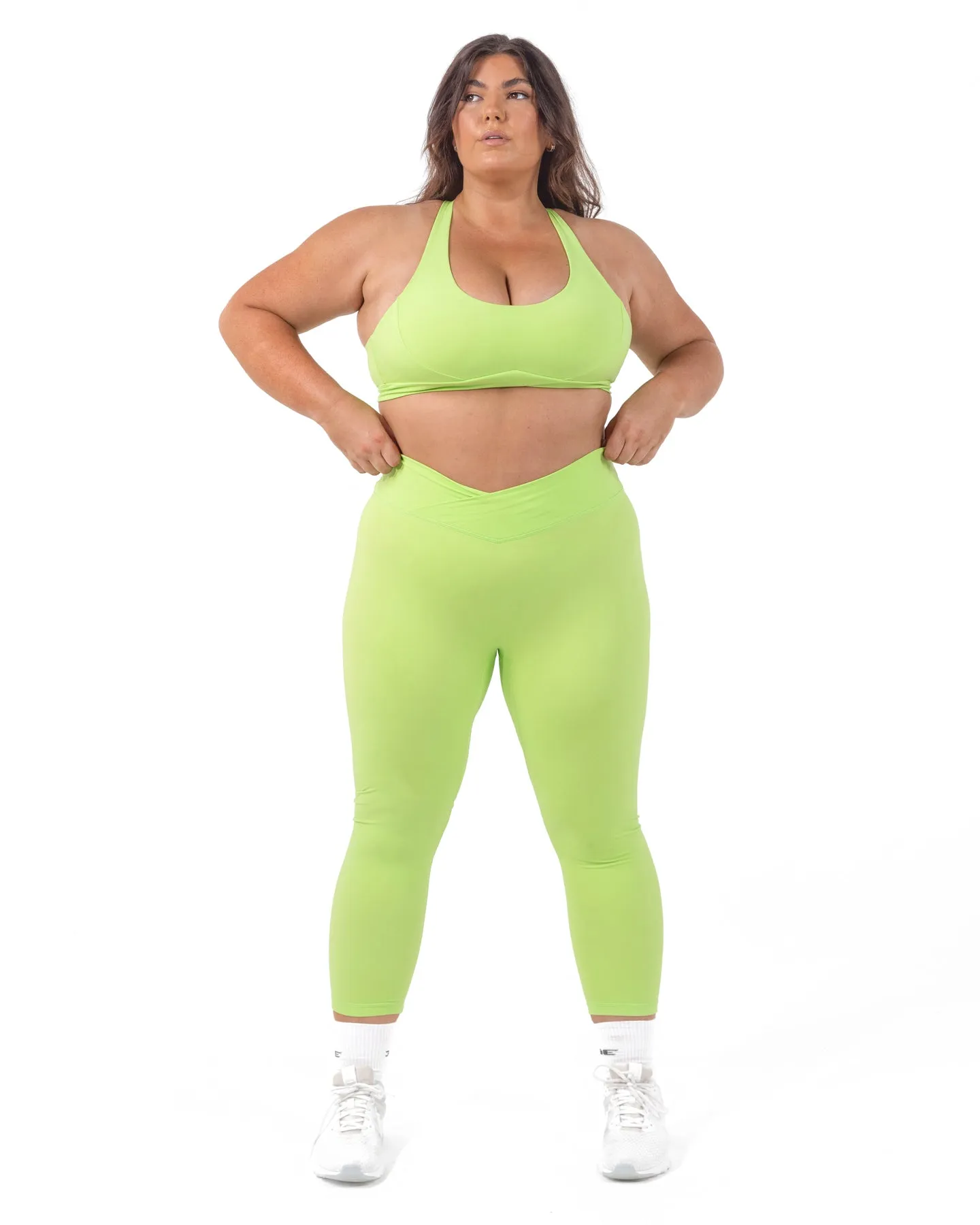 7/8 Cross Over Leggings - Lime