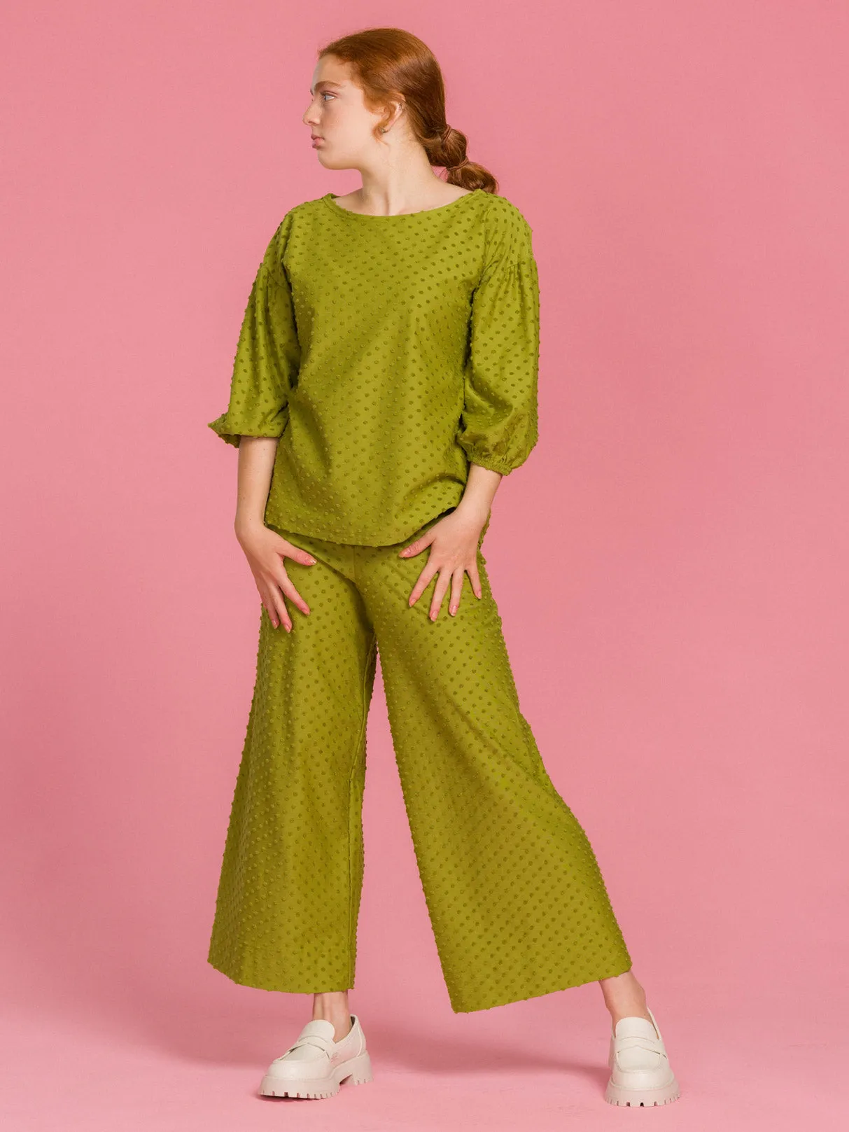 Alex Culottes Olive Dot