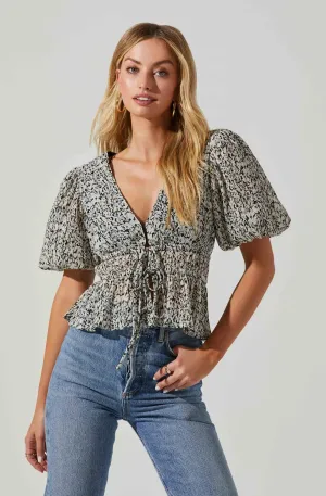 Alexis Floral Ruched S/S Top