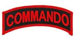 Army Commando Tab Patch Blk/Red