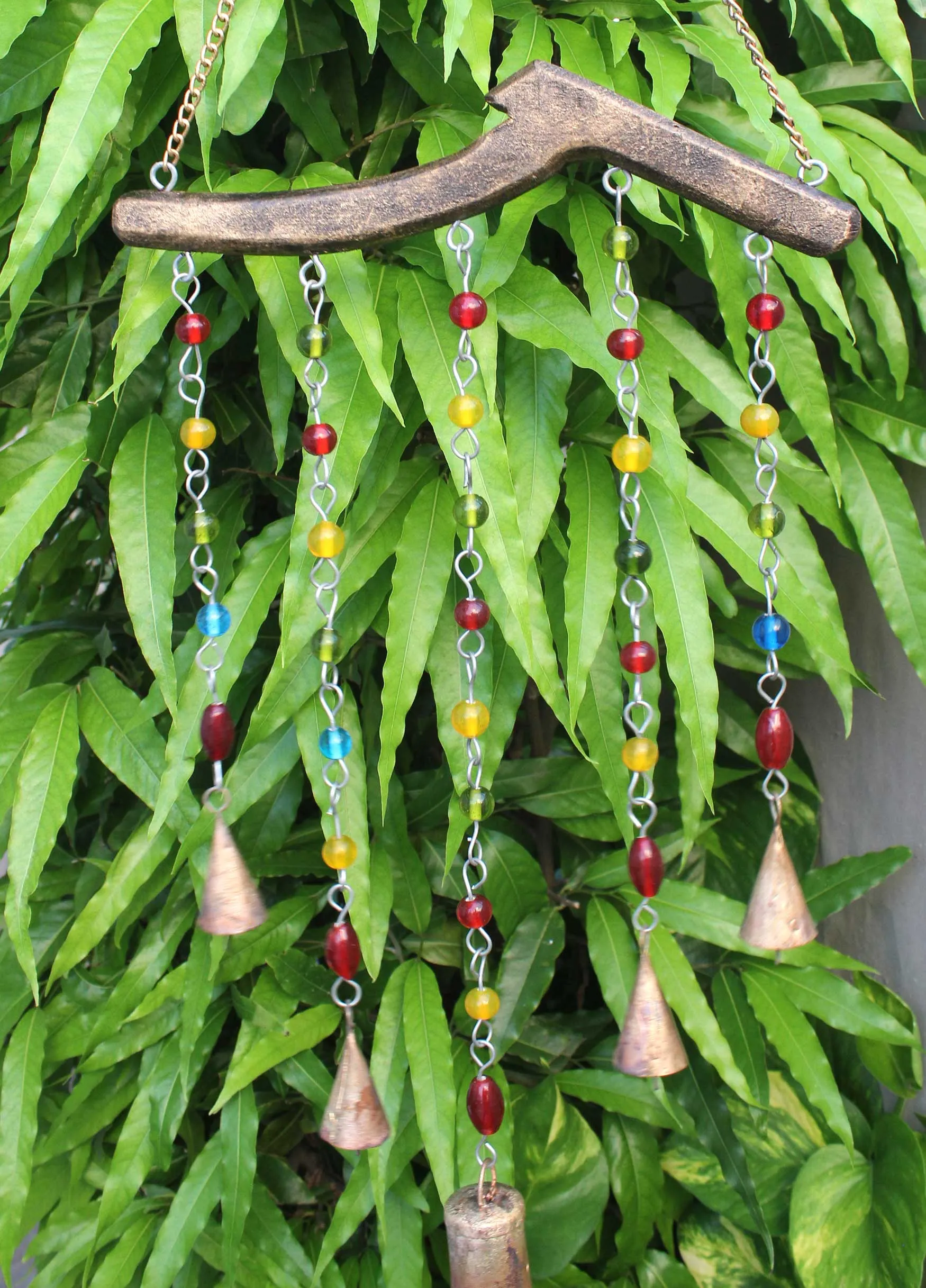 Beaded Iron Windchime Decorative Bells chimes Indian Metal Crafts Mobiles Suncatcher