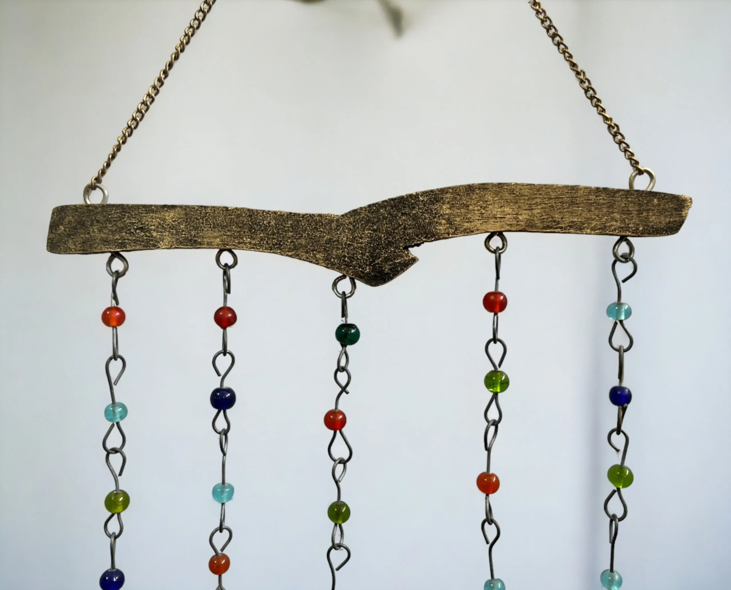 Beaded Iron Windchime Decorative Bells chimes Indian Metal Crafts Mobiles Suncatcher