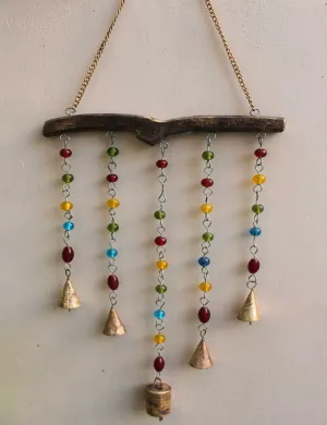 Beaded Iron Windchime Decorative Bells chimes Indian Metal Crafts Mobiles Suncatcher