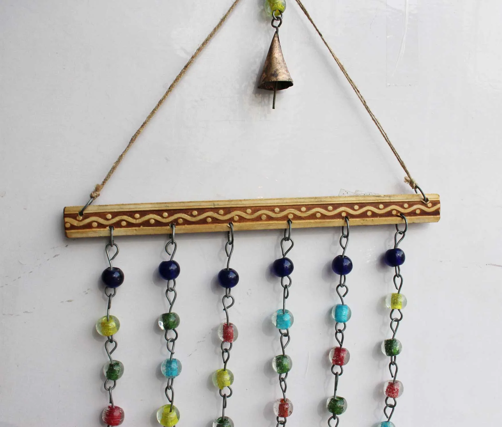 Beaded Iron Windchime Decorative Windchimes Indian Metal Crafts Mobiles Suncatcher