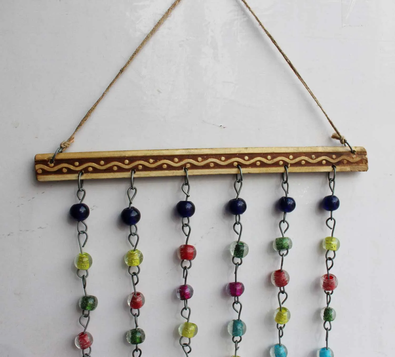 Beaded Iron Windchime Decorative Windchimes Indian Metal Crafts Mobiles Suncatcher