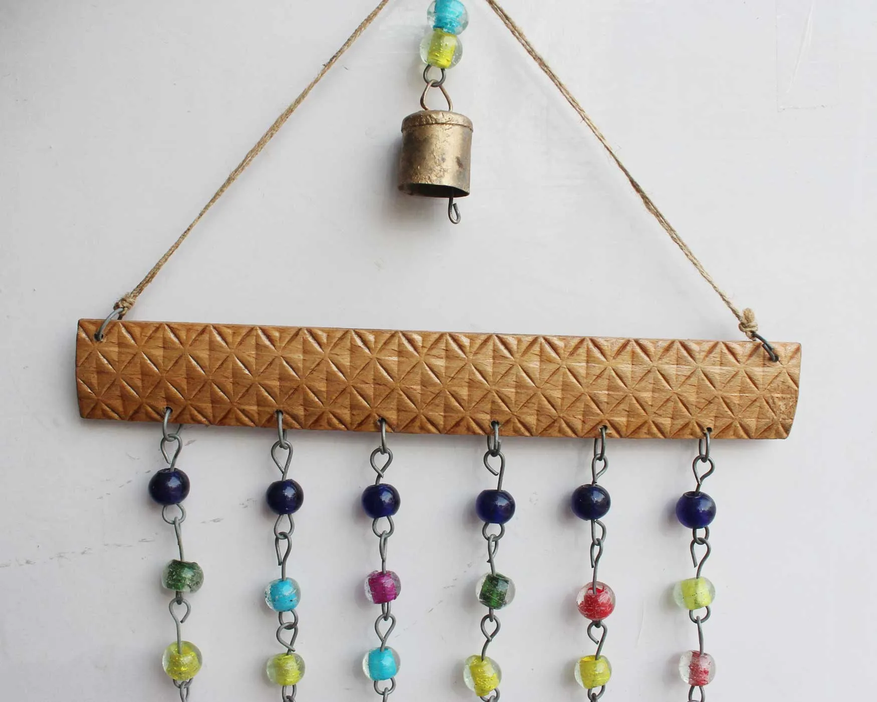 Beaded Iron Windchime Decorative Windchimes Indian Metal Crafts Mobiles Suncatcher