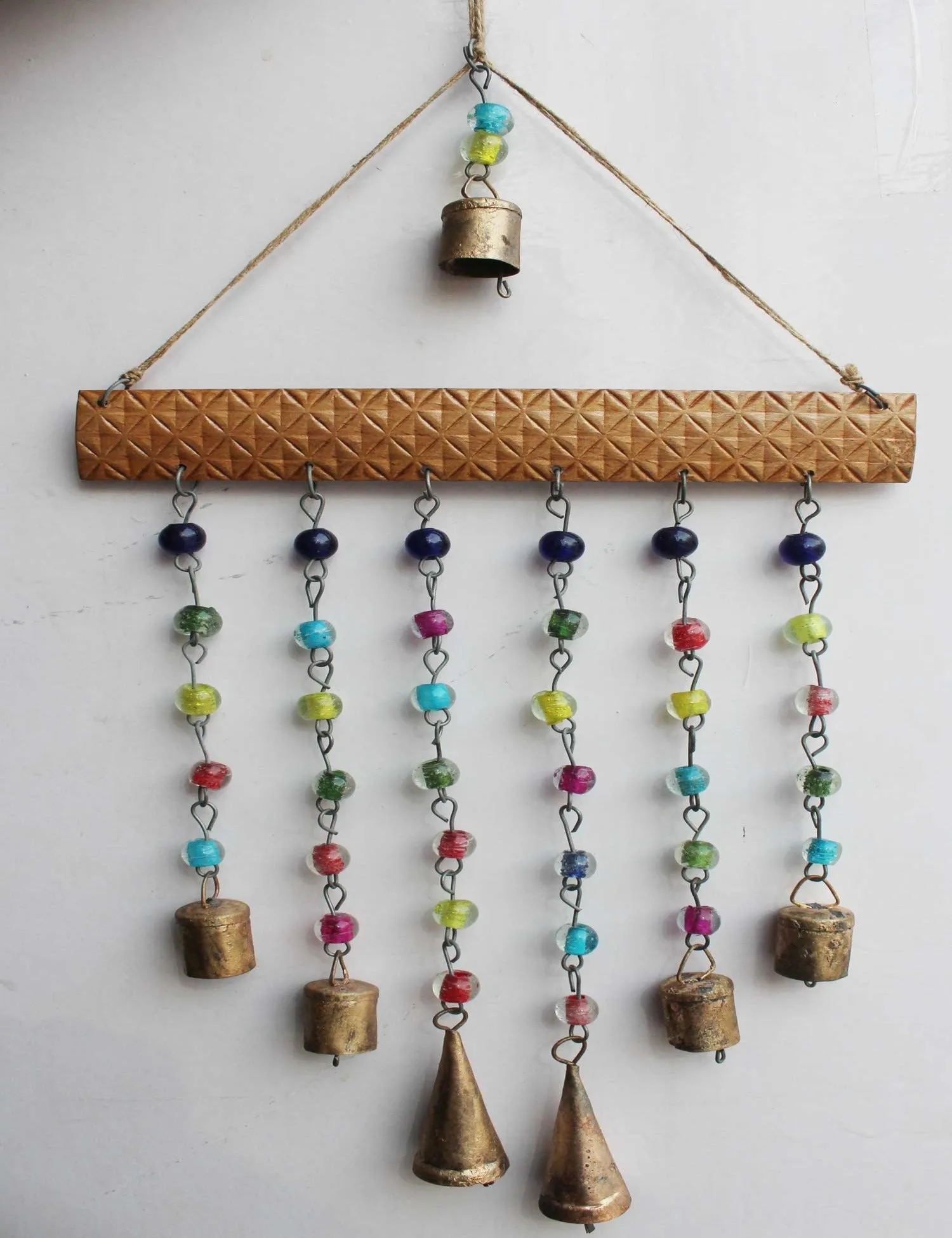 Beaded Iron Windchime Decorative Windchimes Indian Metal Crafts Mobiles Suncatcher