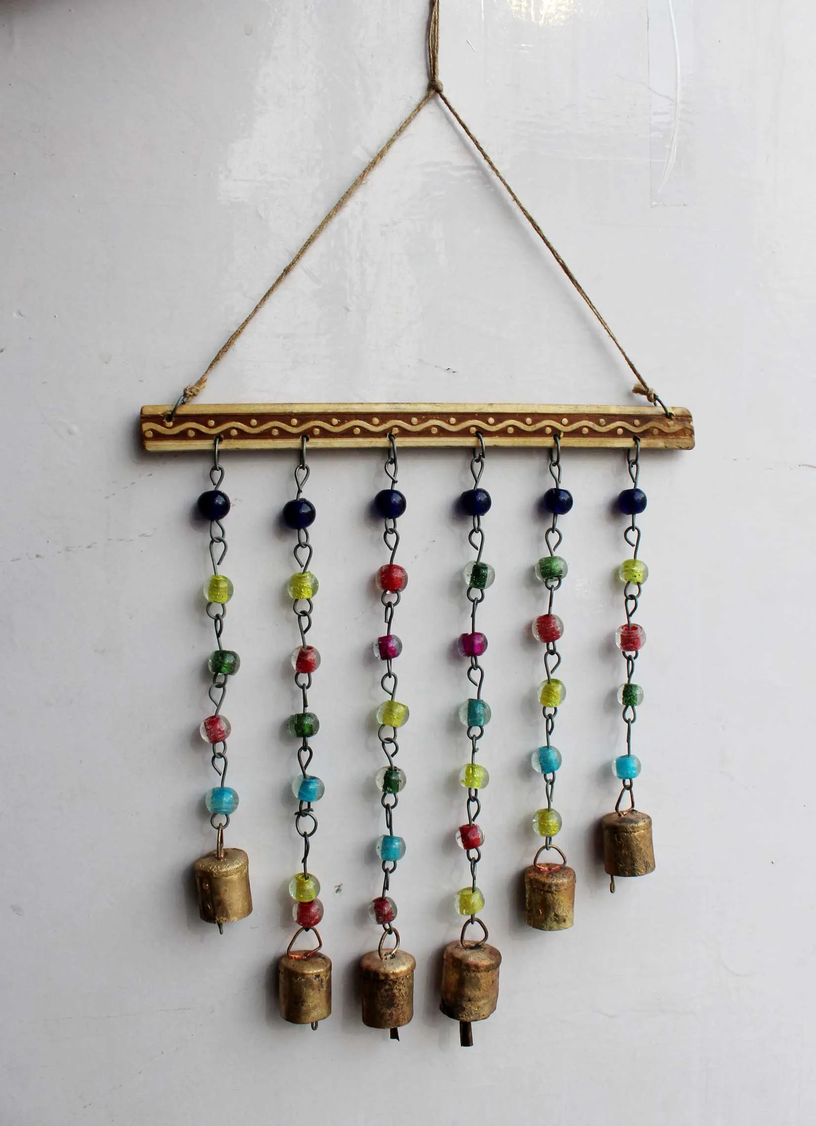 Beaded Iron Windchime Decorative Windchimes Indian Metal Crafts Mobiles Suncatcher