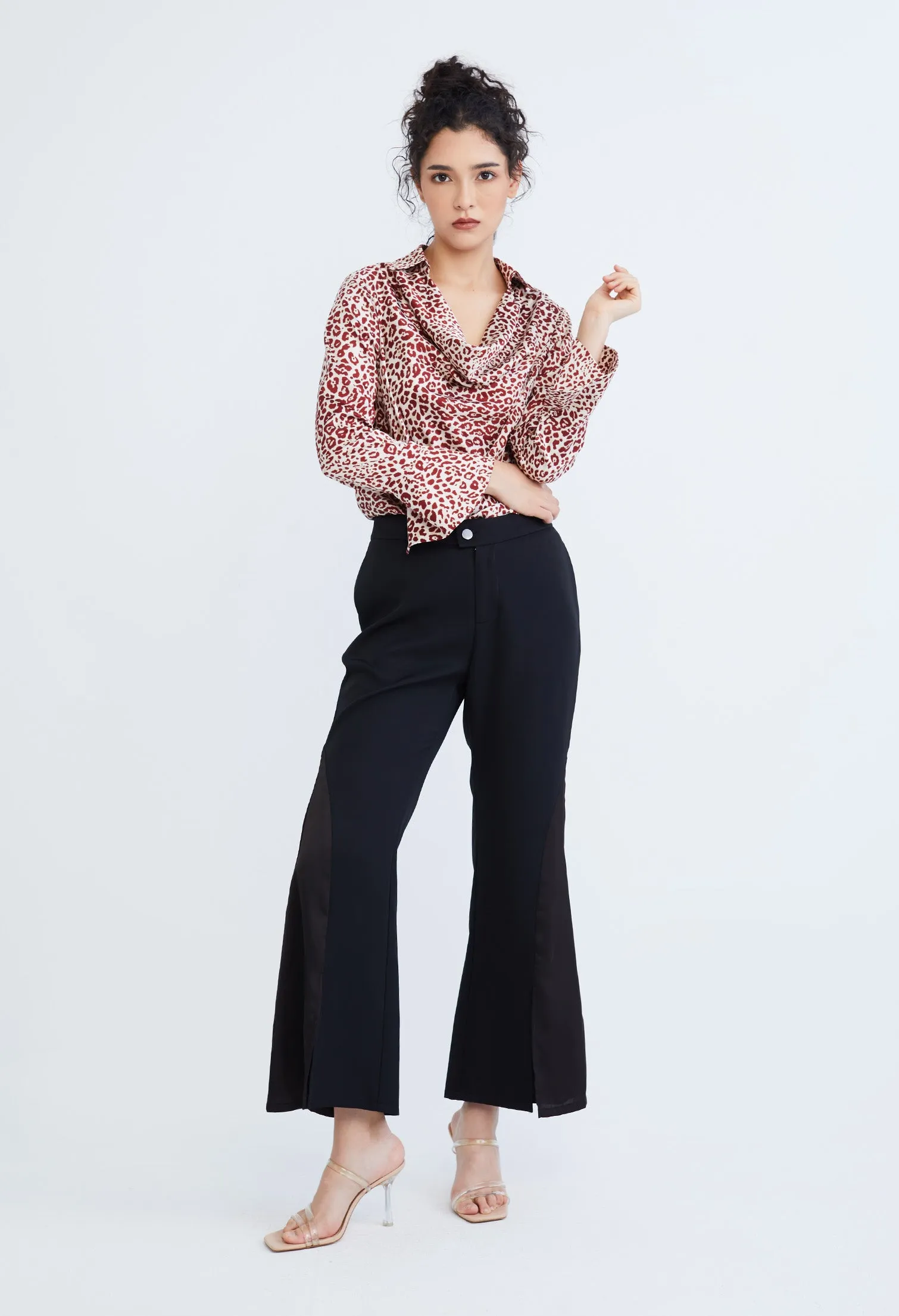 Bell Tulip Bottom Contrast Split Pants