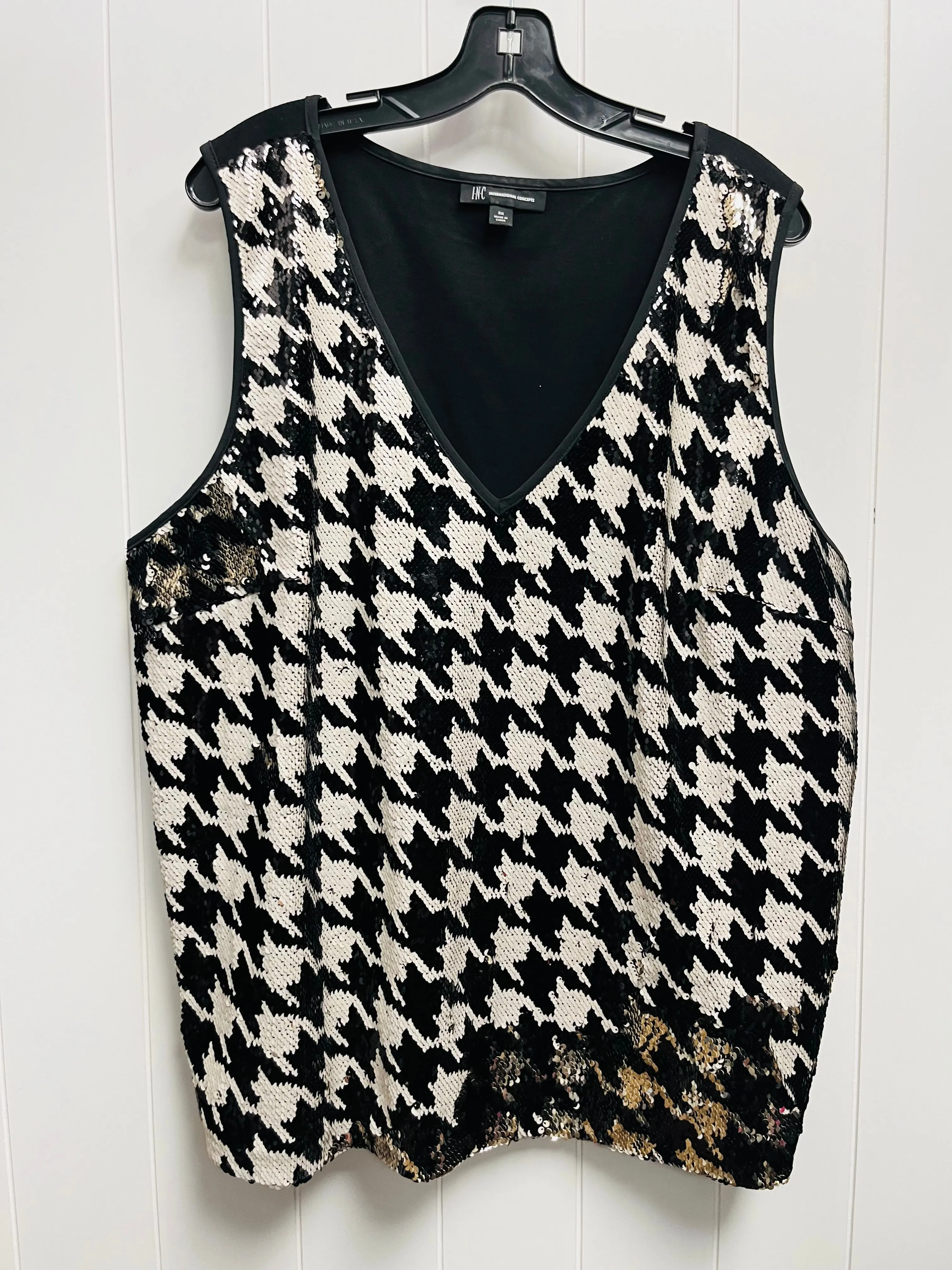 Black & White Top Sleeveless Inc, Size 3x