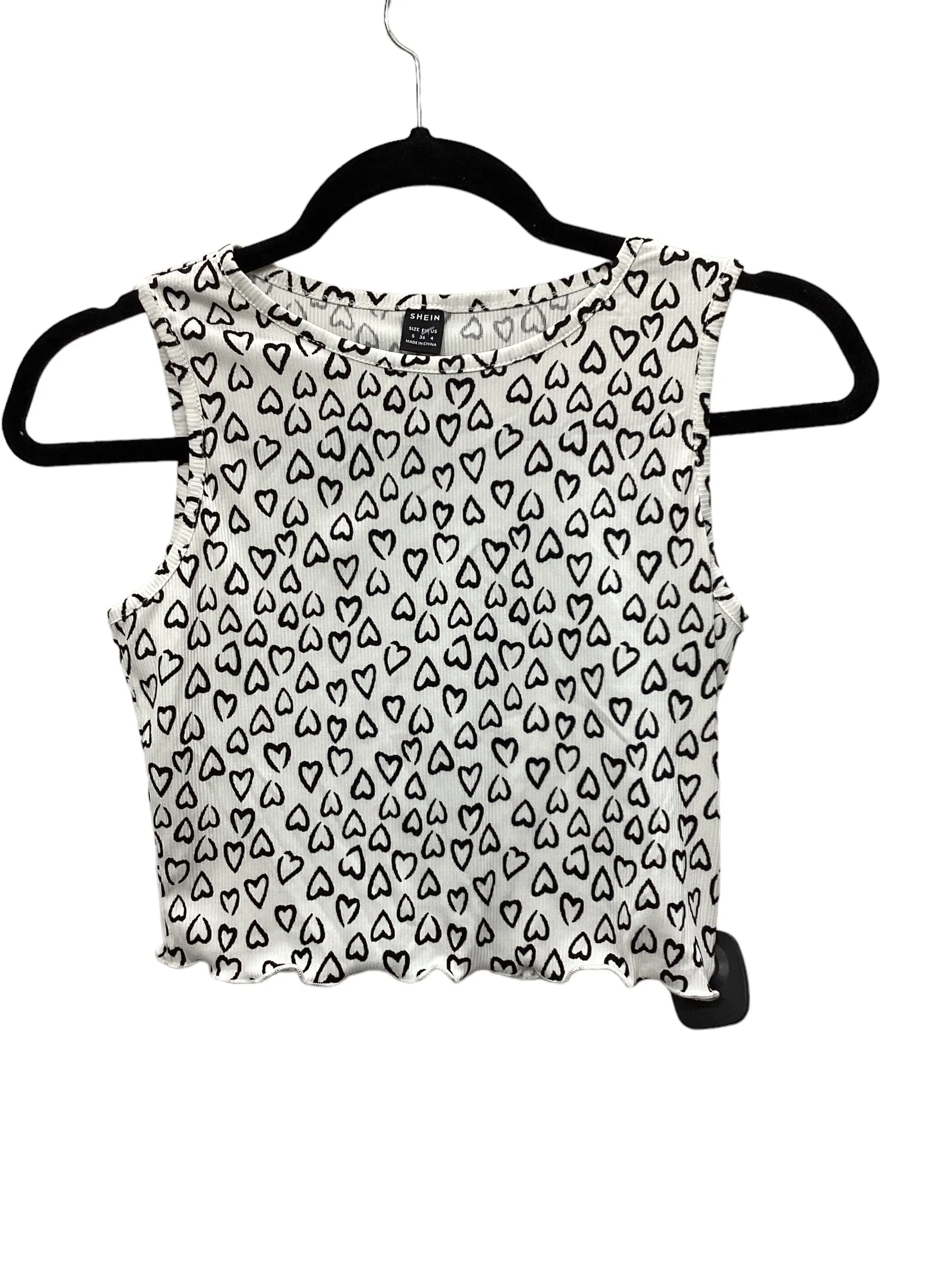 Black & White Top Sleeveless Shein, Size S