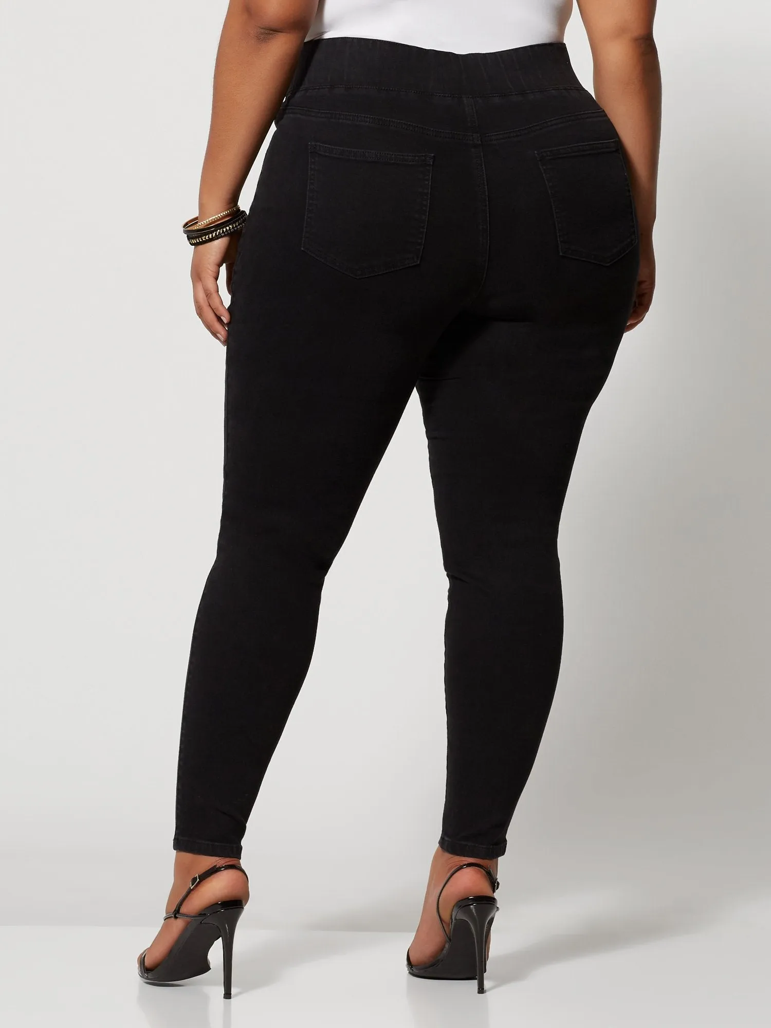 Black High-Rise Destructed Jeggings - Tall Inseam