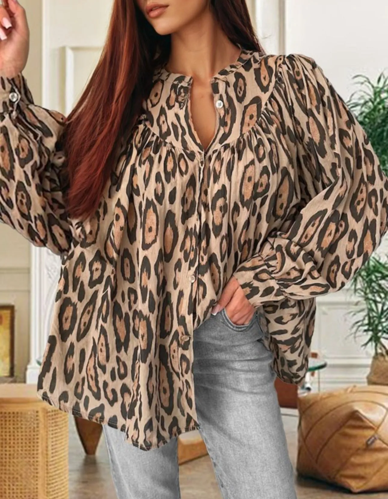 Bohemian Fall Leopard Vibes Top