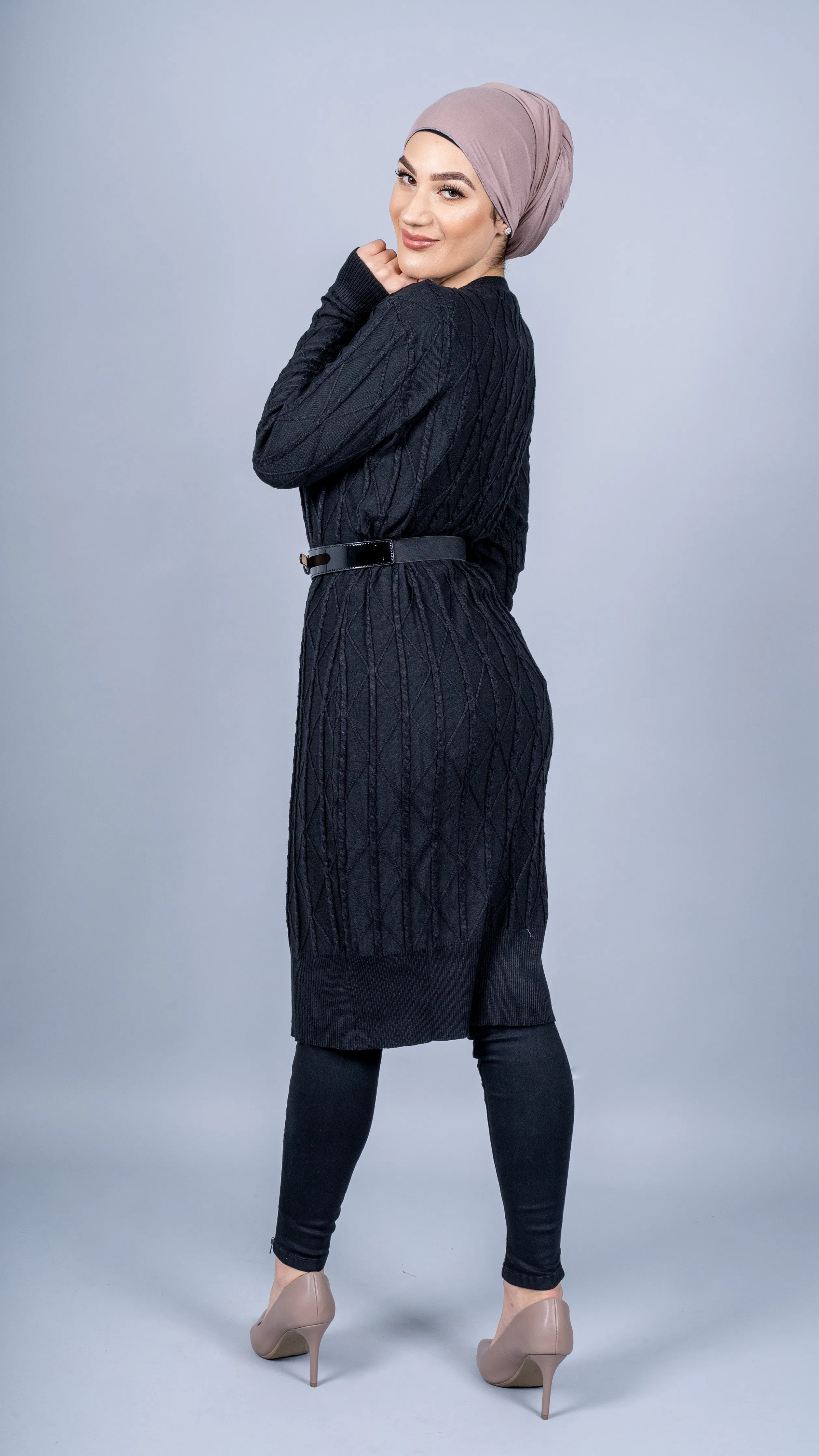 Cable Knitted Midi Dress