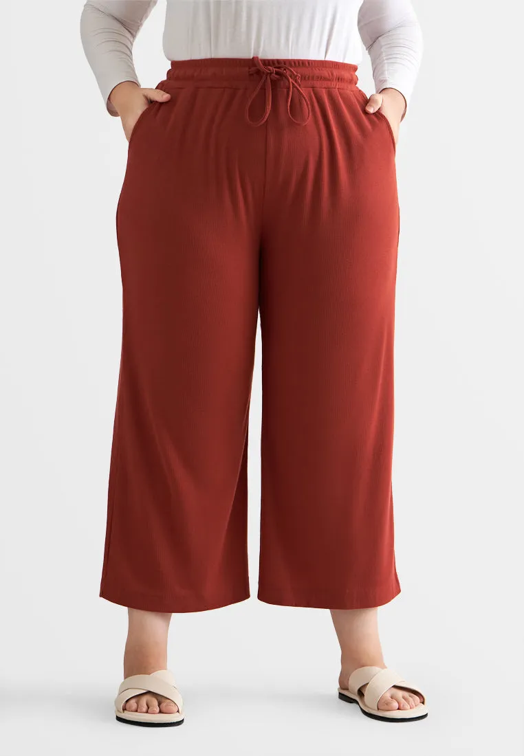 Caddy Comfy Ribbed Drawstring Ankle Pants