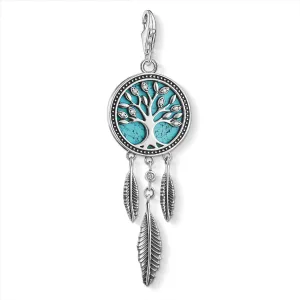 CHARM CLUB TURQUOISE DREAMCATCHER TREE OF LOVE PENDANT