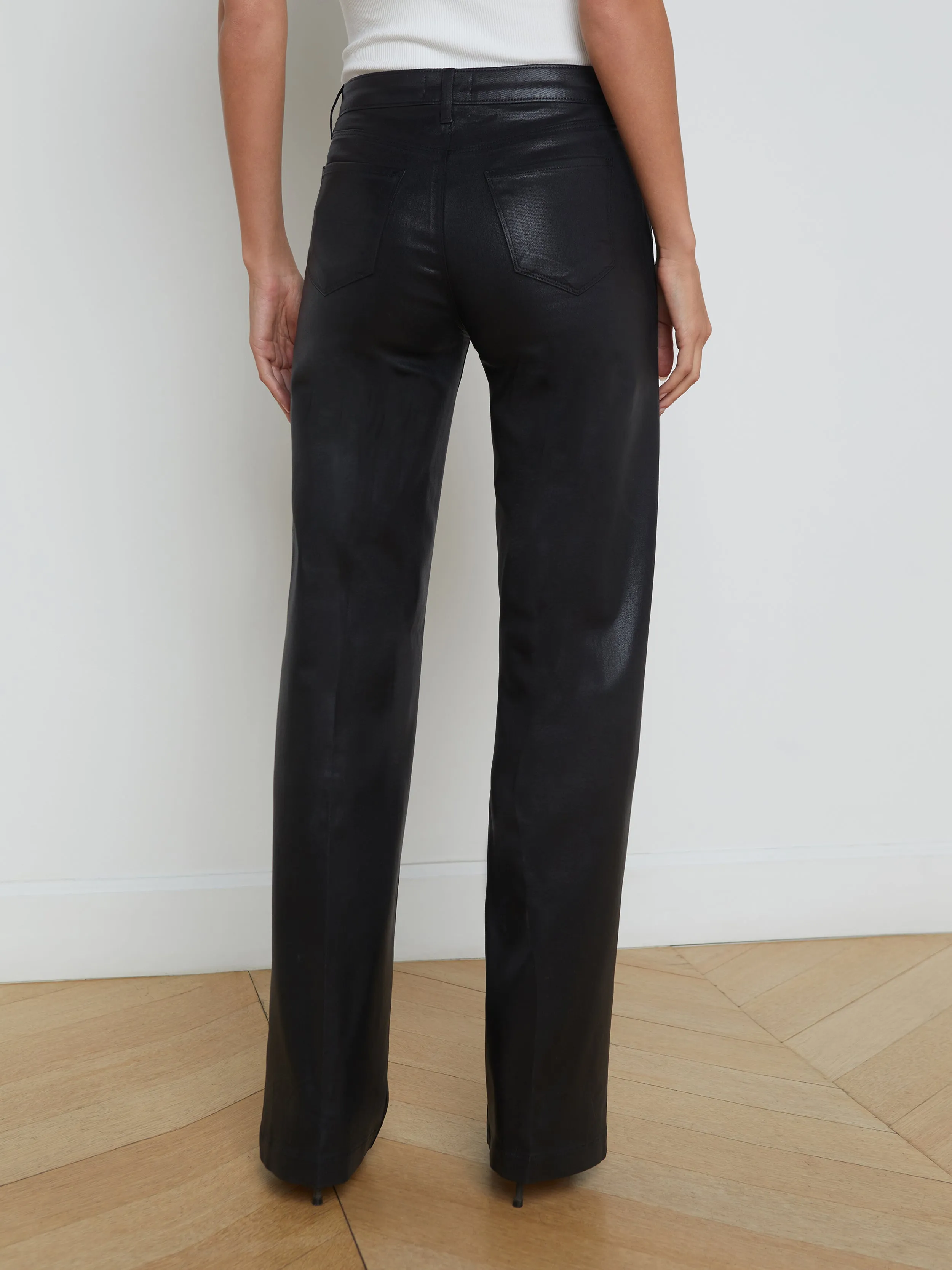 Clayton Coated Wide-Leg Jean