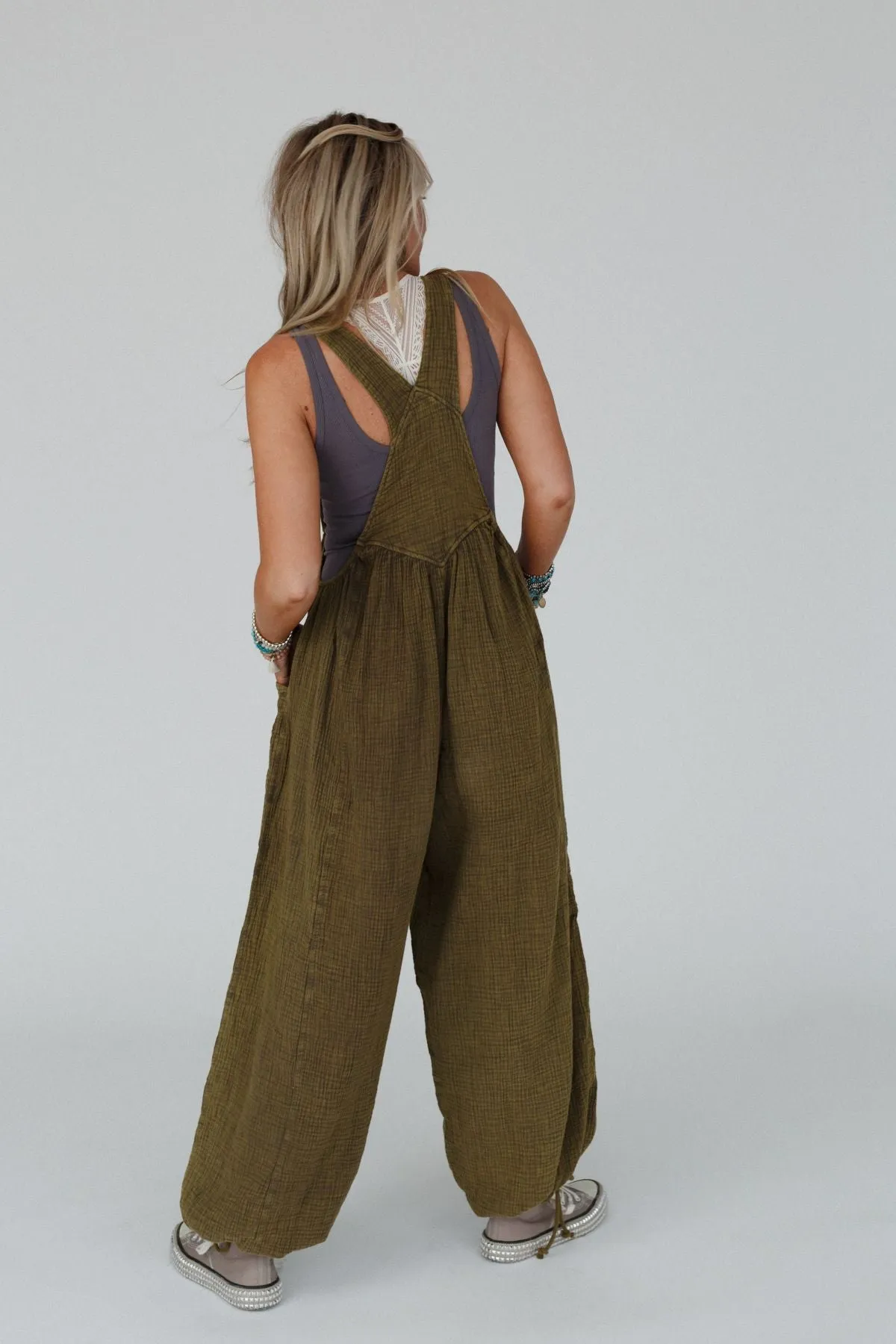 Coastal Muse Wide Leg Jumpsuit - Olive