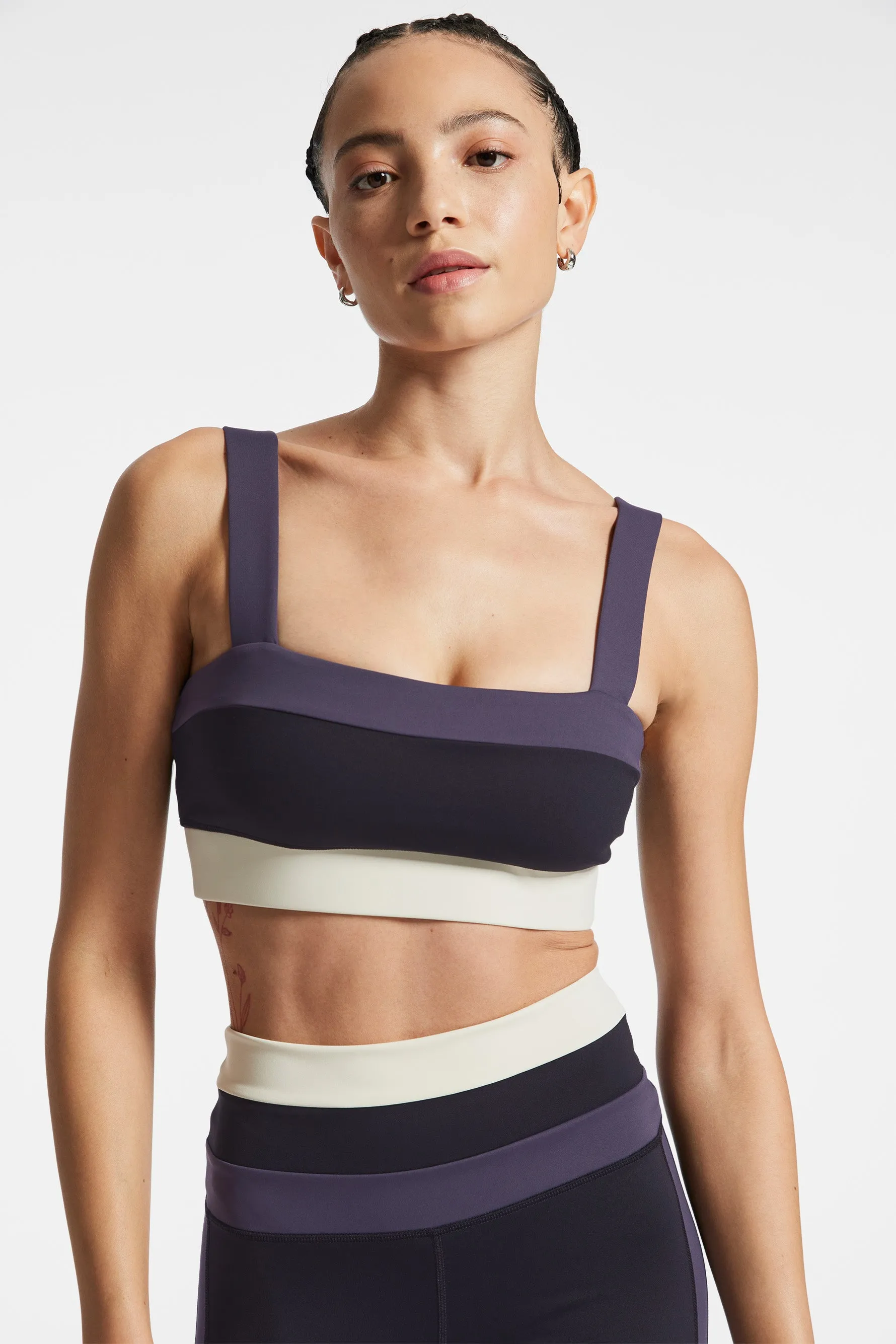 Colorblock Bra - Black/grey/white