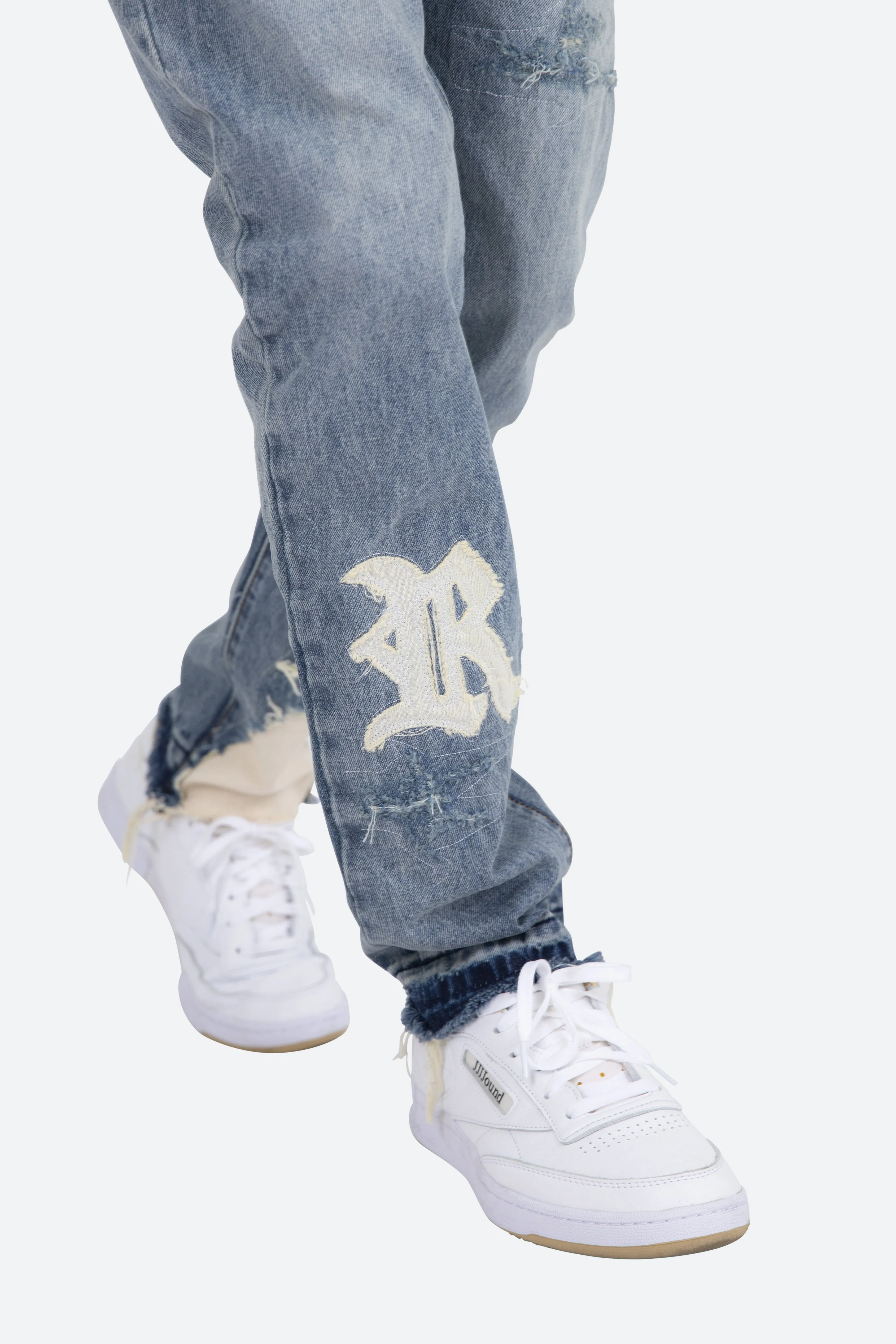 D198 War Straight Denim - Blue/White