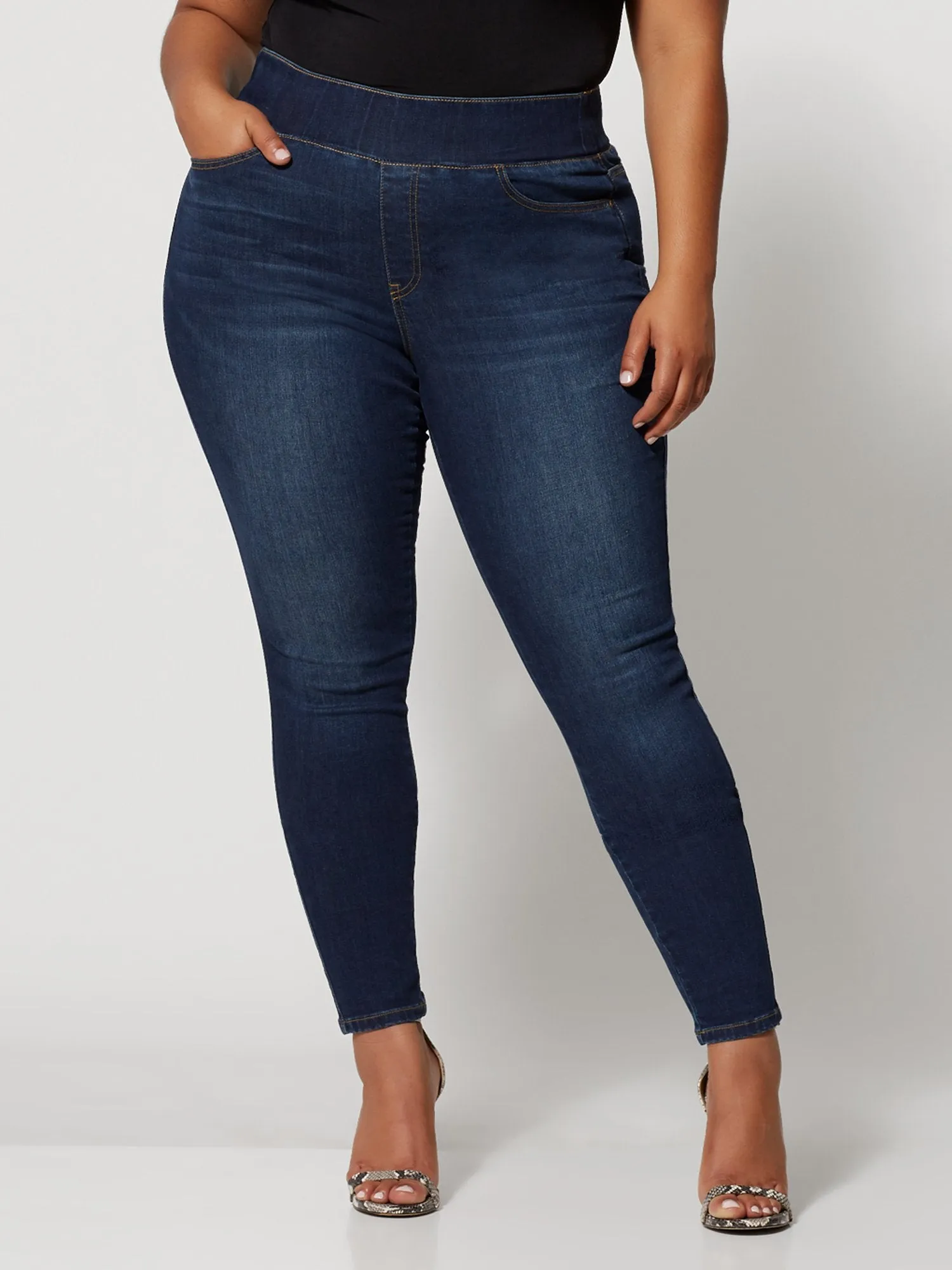 Dark Wash High-Rise Jeggings - Short Inseam