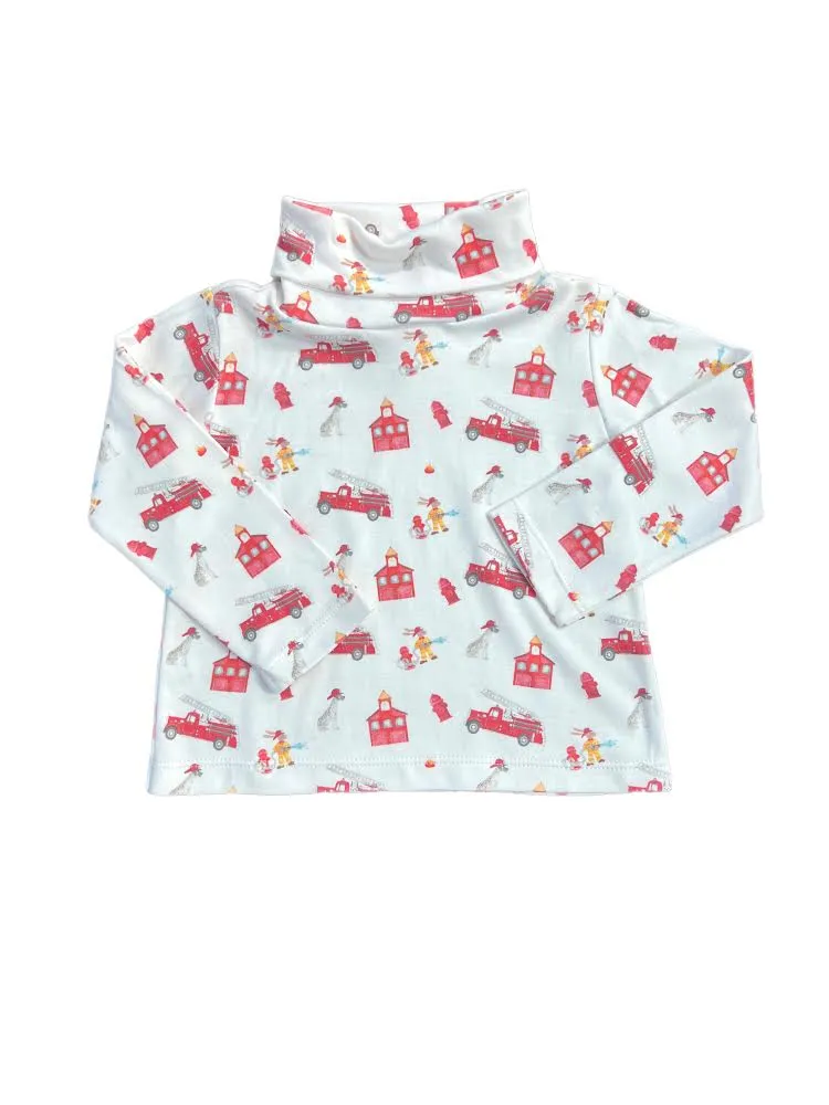 David Long Bubble & Sam Firetruck Turtleneck Set (12M)