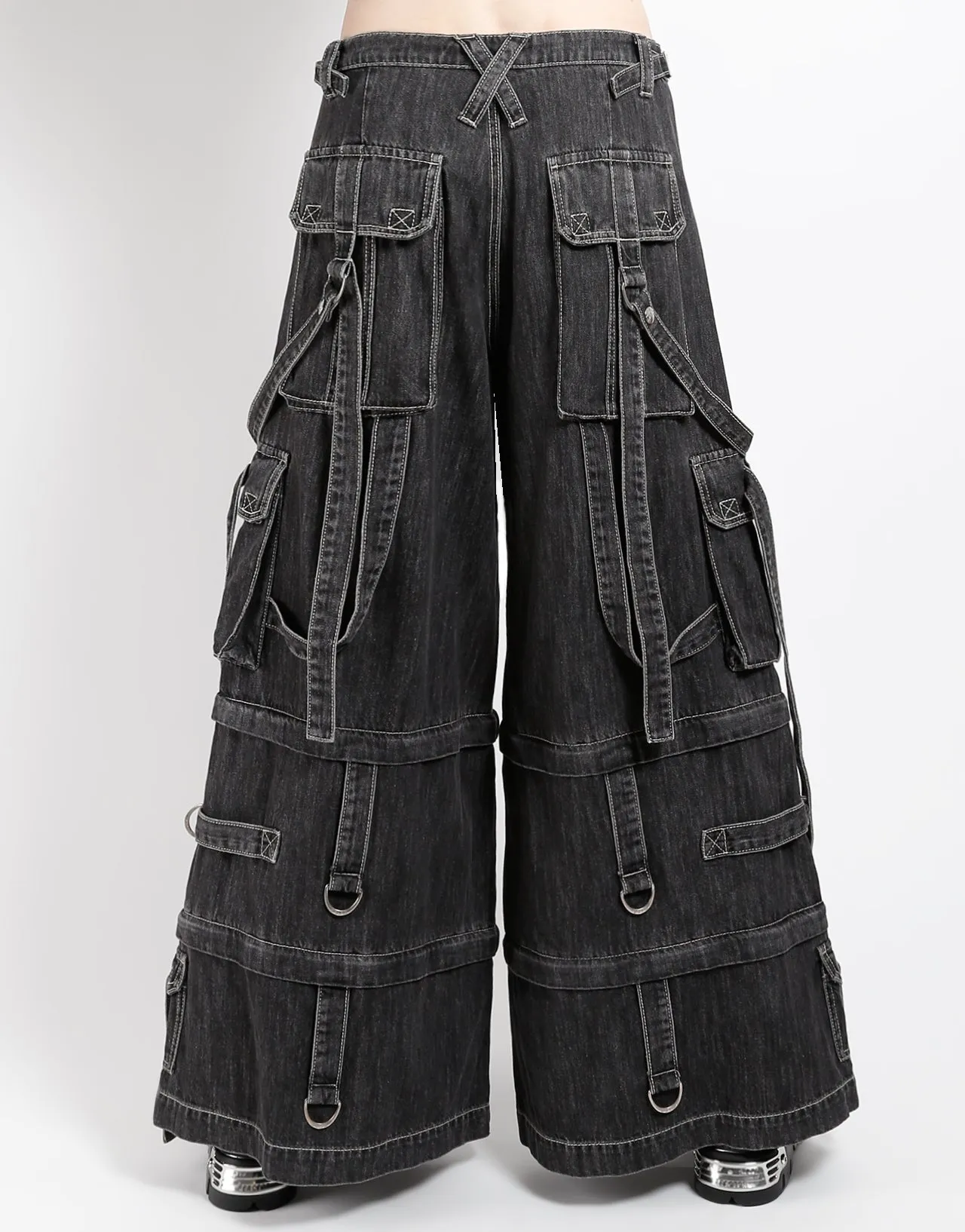 DENIM RING STRAP PANT BLACK DENIM