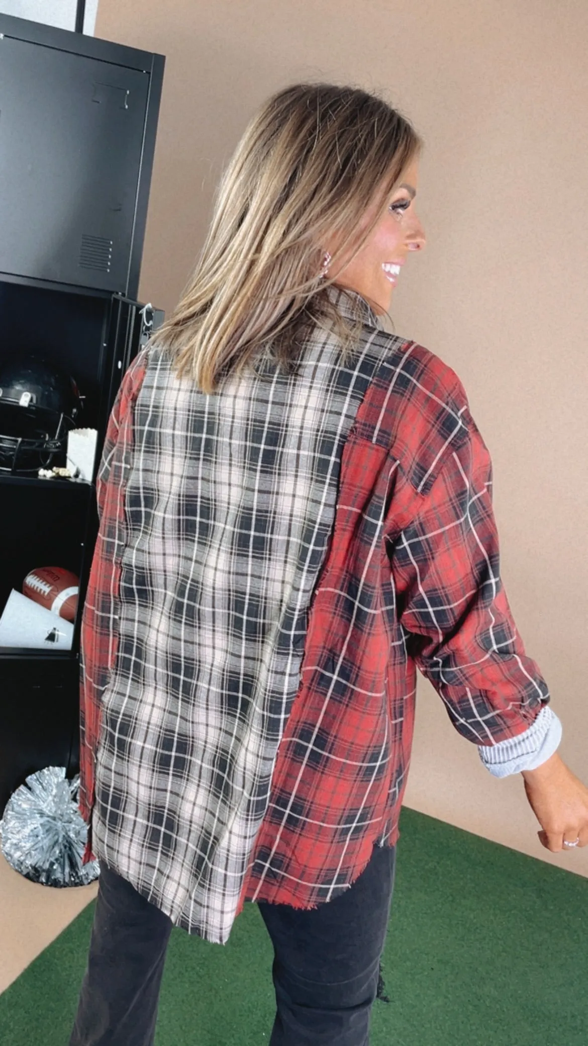 Easy Wear Colorblock Button Up Flannel