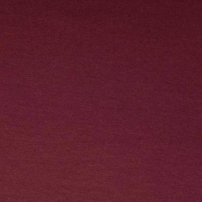 Essential Chic Aubergine Plain Cotton Jersey Fabric WITH FAULT (pull lines at every 4cm)