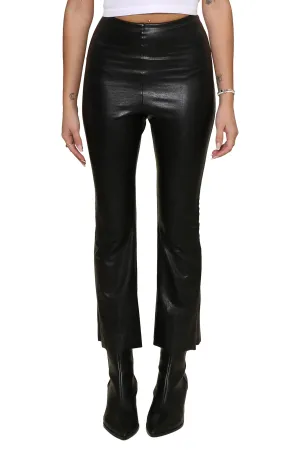 Faux Leather Cropped Flare