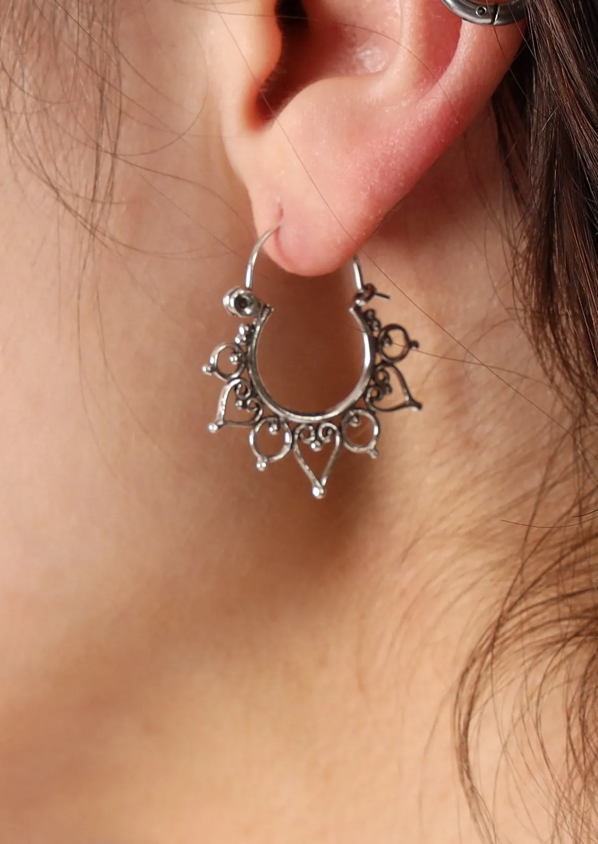 Flourishing Heart Silver Earrings