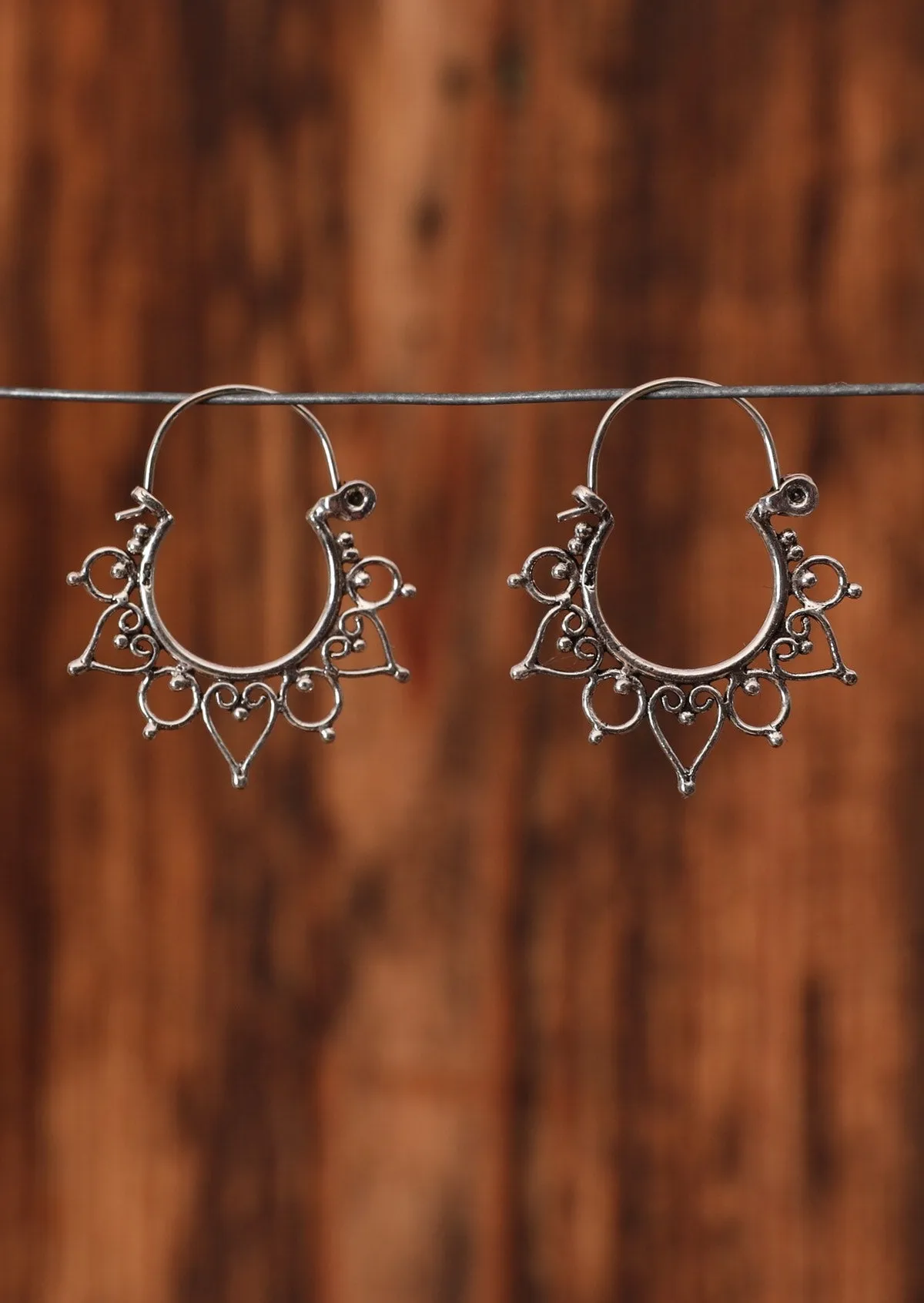 Flourishing Heart Silver Earrings