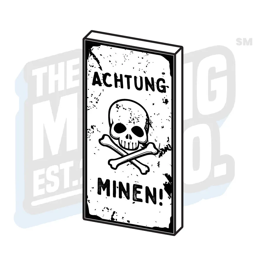 German Mine Sign Tile (2x4)