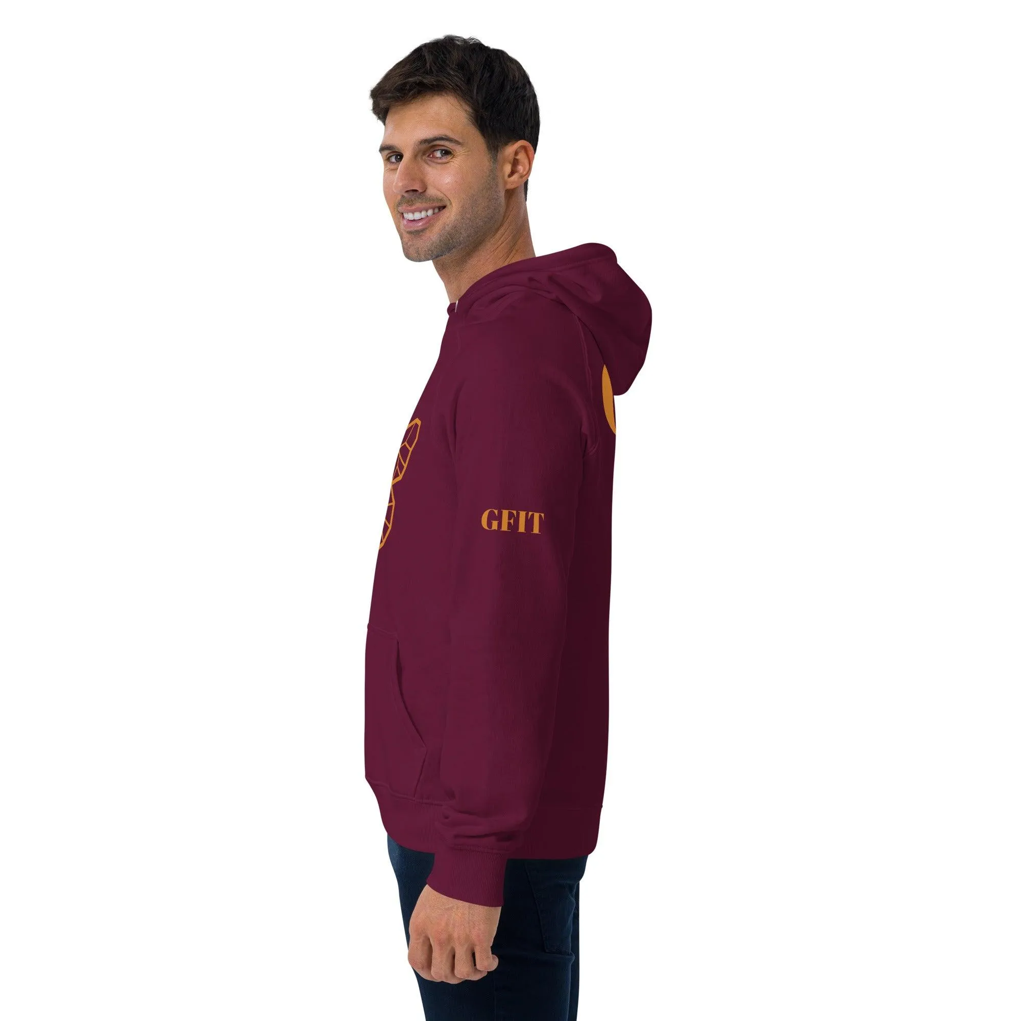 Golden Butterfly Unisex Eco Raglan Hoodie - Burgundy