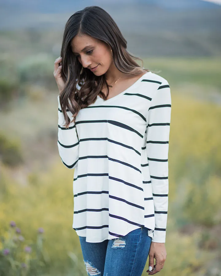 Grace & Lace Long Sleeve Perfect Pocket Tee (Solids/Prints)