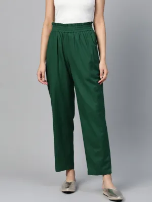 Green Paperbag Tapered Pants