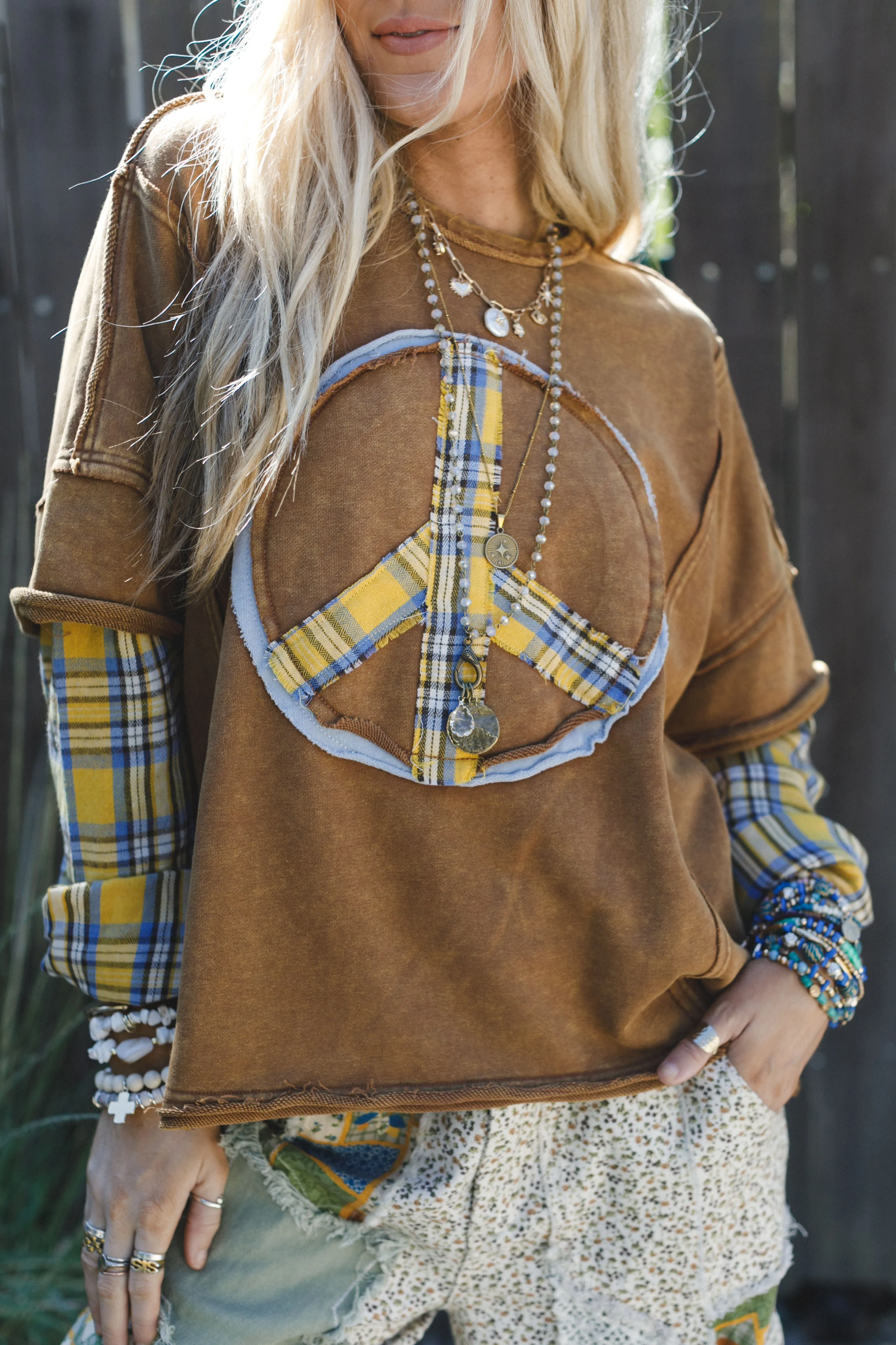 Keep Me Plaid Top - Mocha