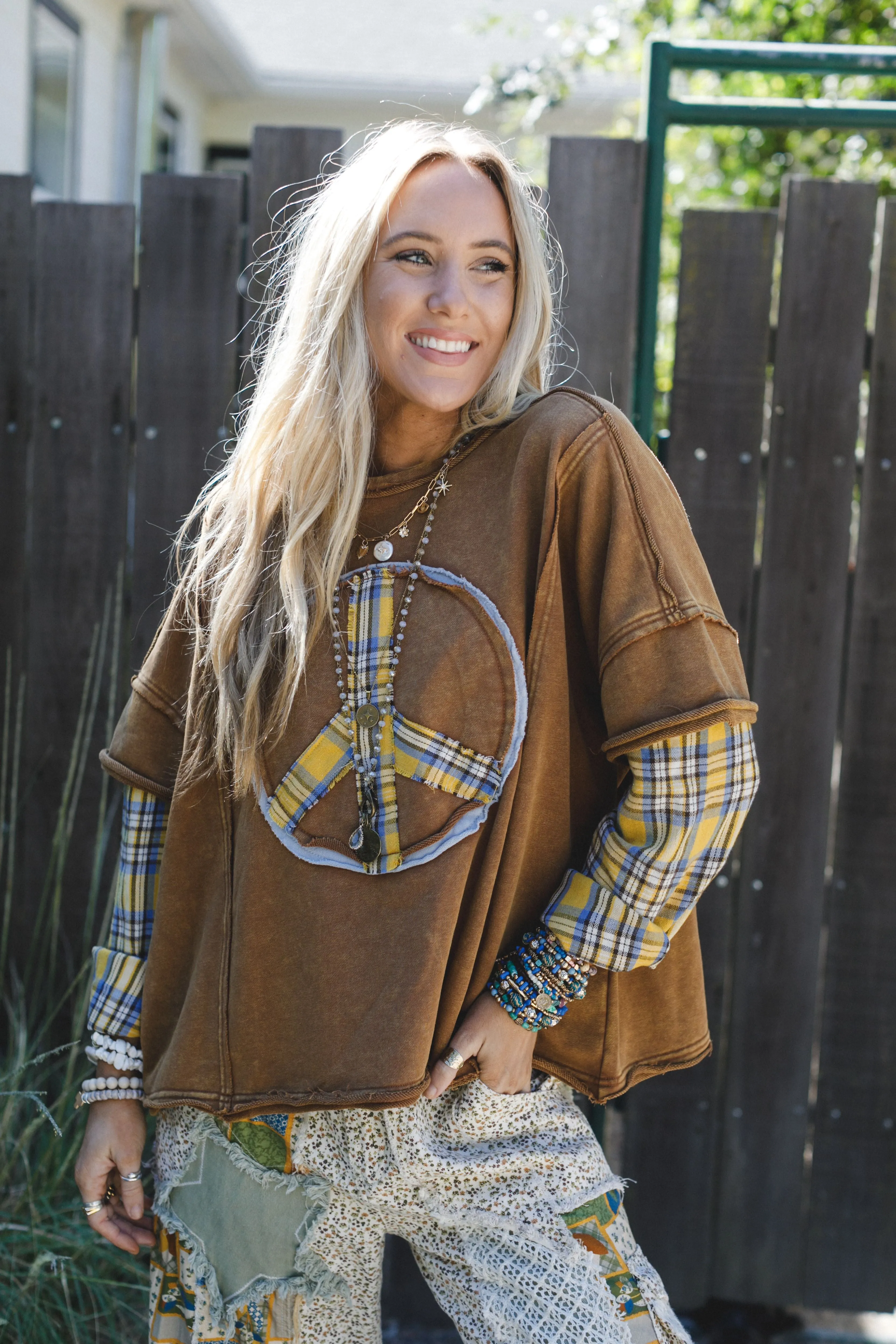 Keep Me Plaid Top - Mocha