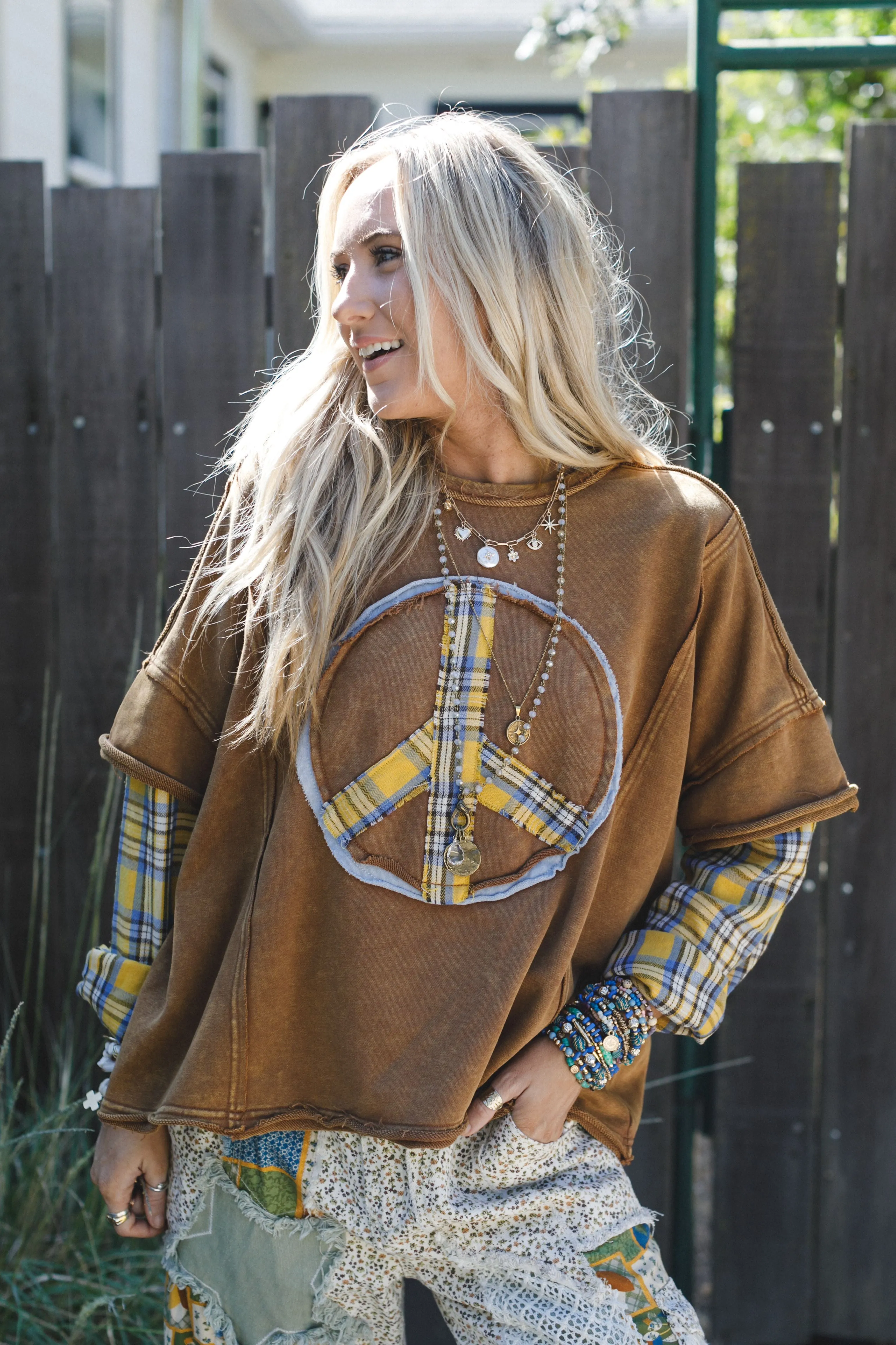 Keep Me Plaid Top - Mocha