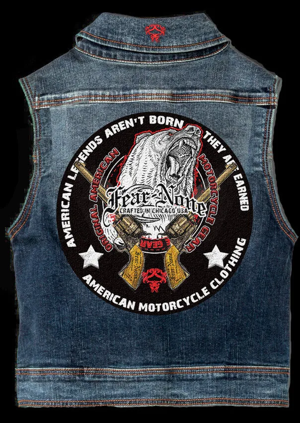 Mens "Bear & Guns" "Patch" Highway Vest