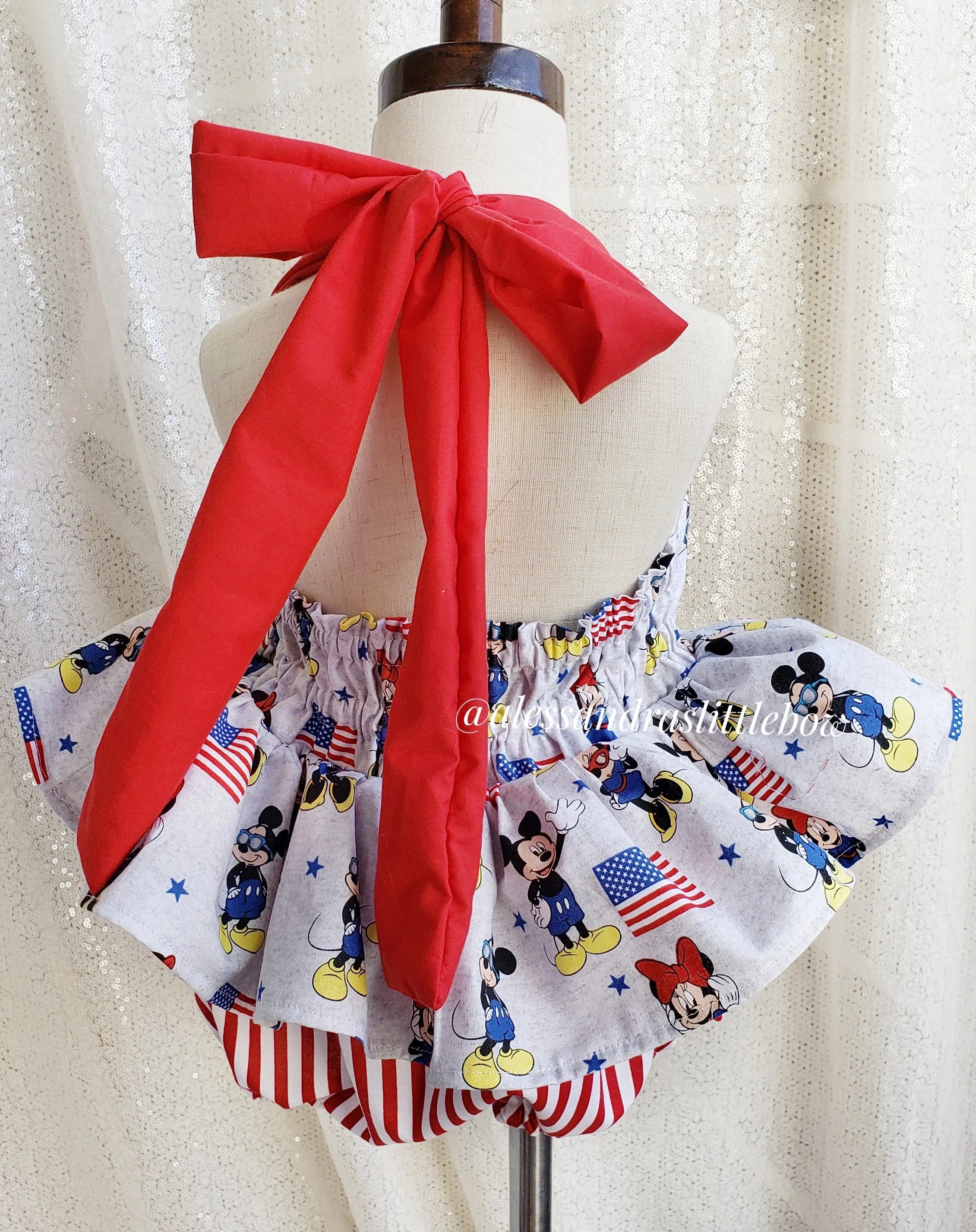 Mickey and Minnie patriotic Harper Romper