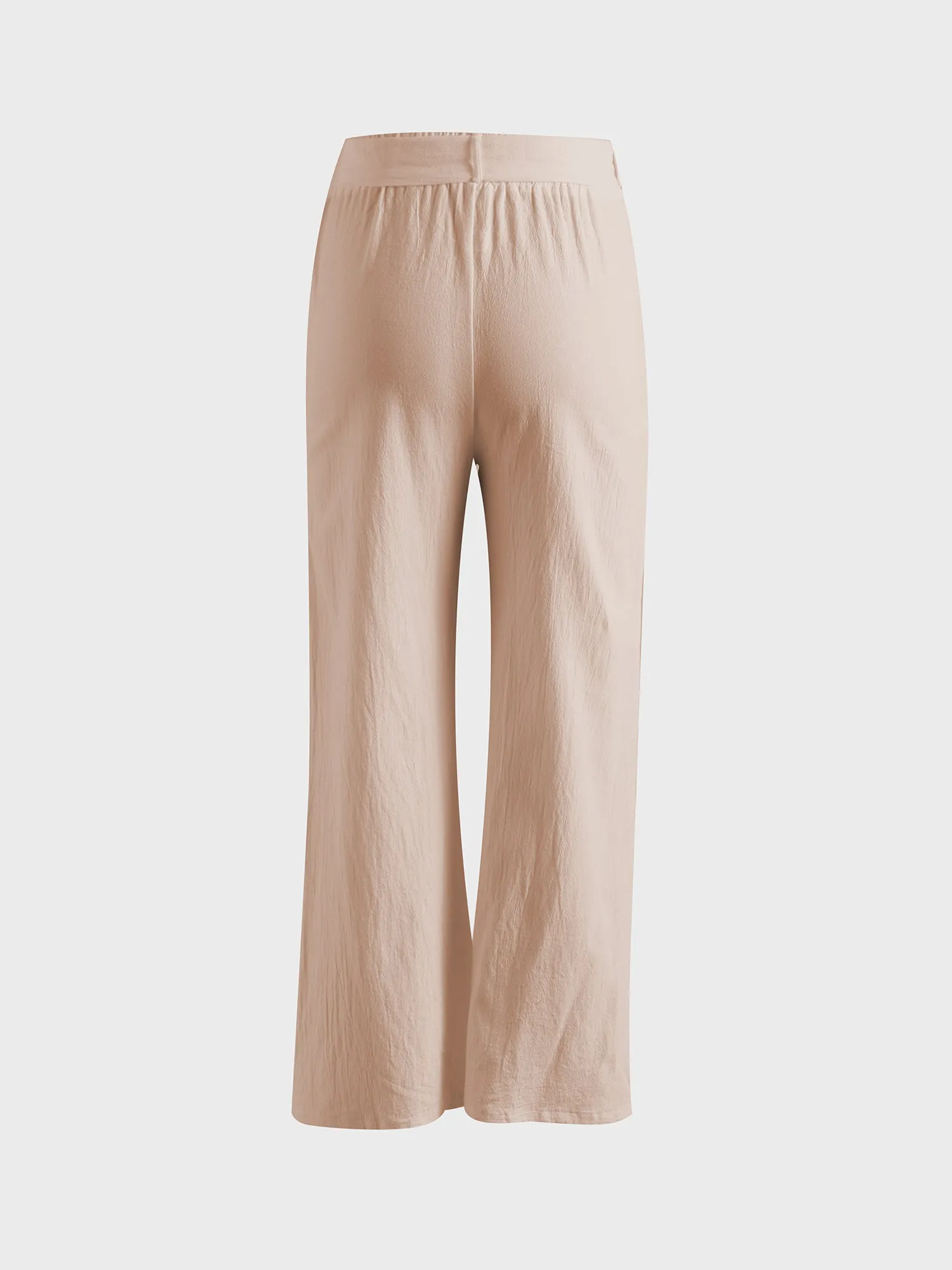 Midsize Casual Linen Wide-Leg Pants