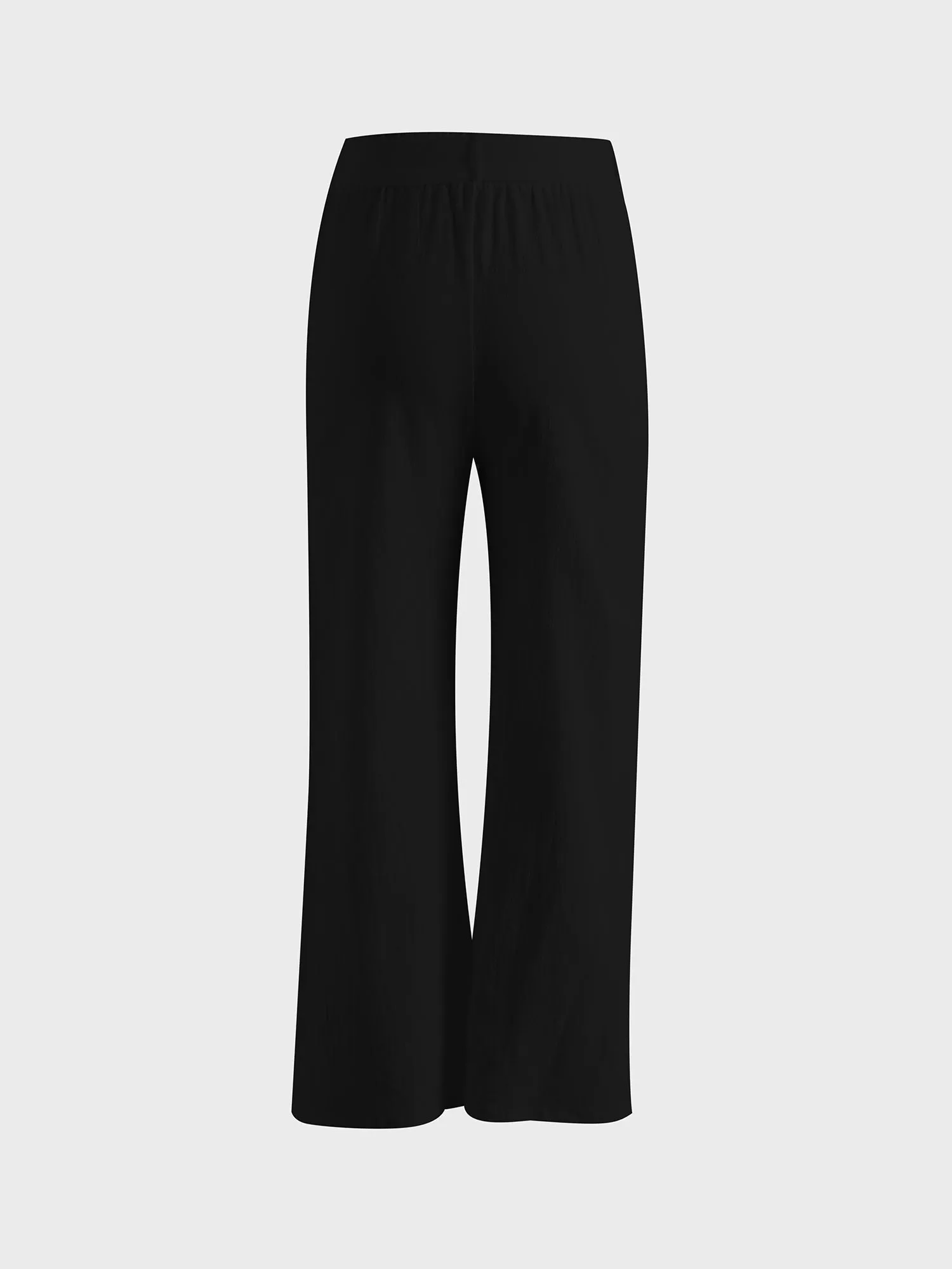 Midsize Casual Linen Wide-Leg Pants