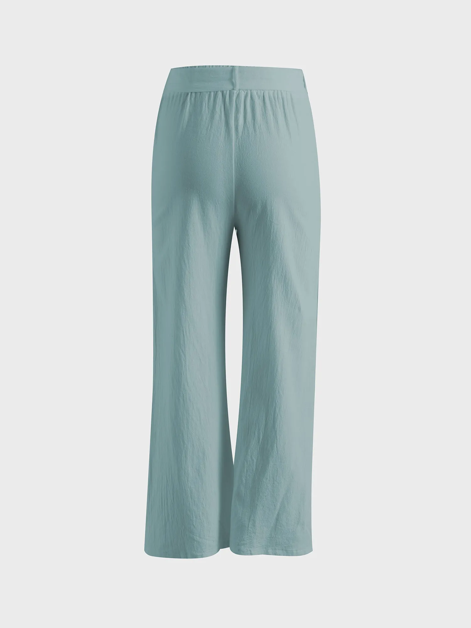 Midsize Casual Linen Wide-Leg Pants