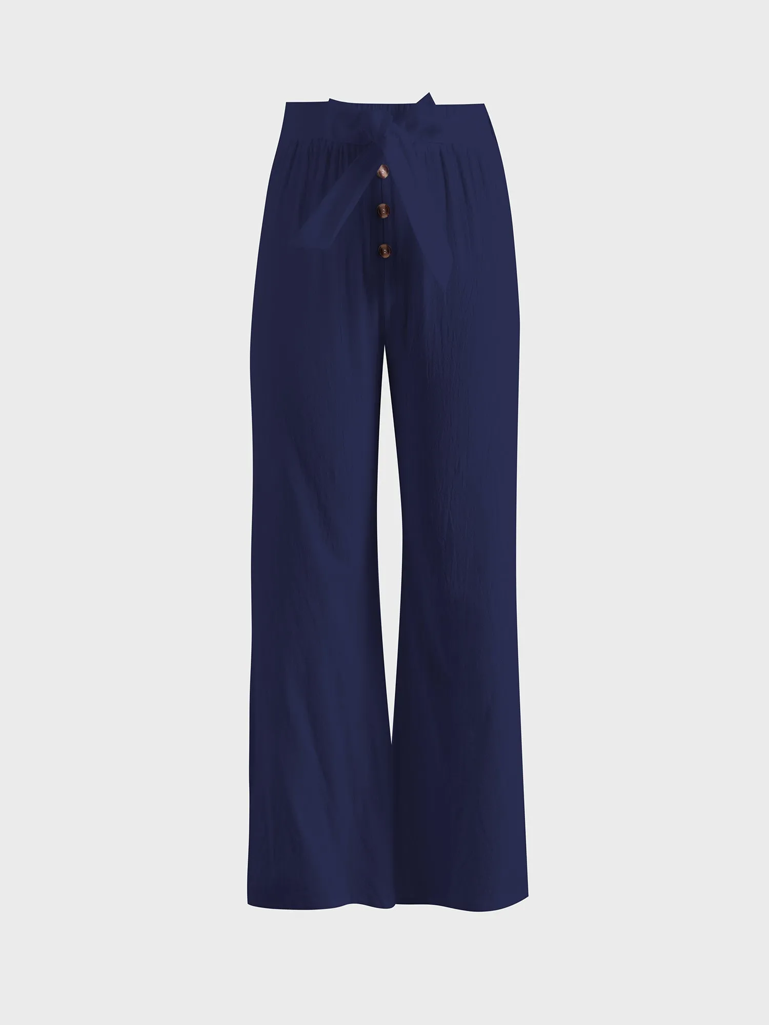 Midsize Casual Linen Wide-Leg Pants