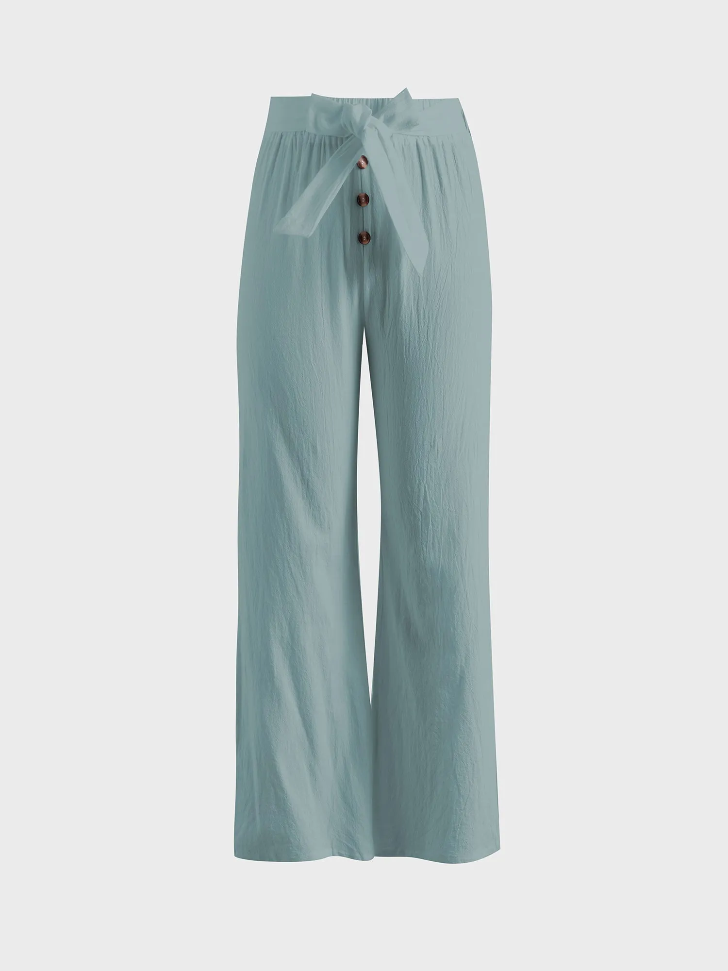 Midsize Casual Linen Wide-Leg Pants