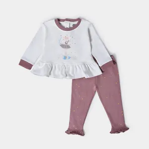 Misty Ballerina White Sweatshirt & Pajama Set