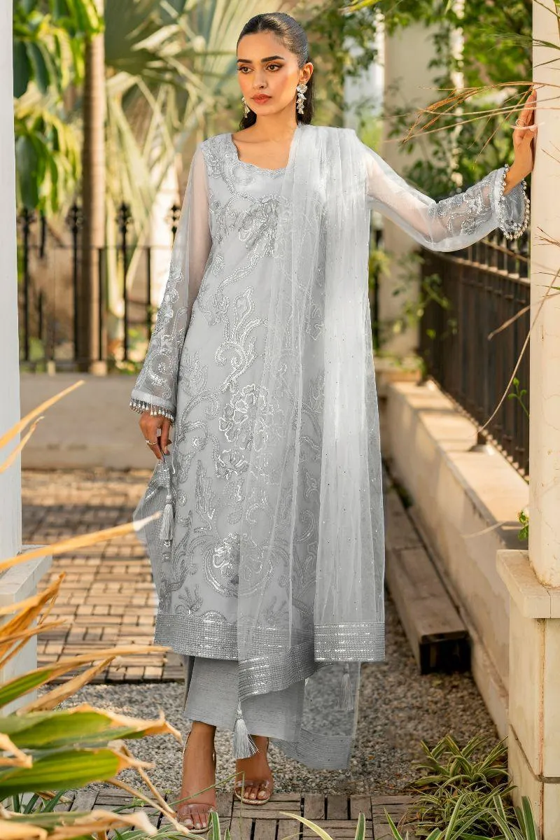 Natasha Kamal - Ellie - grey sequins - Net lined with crepe de chin - 3 Piece